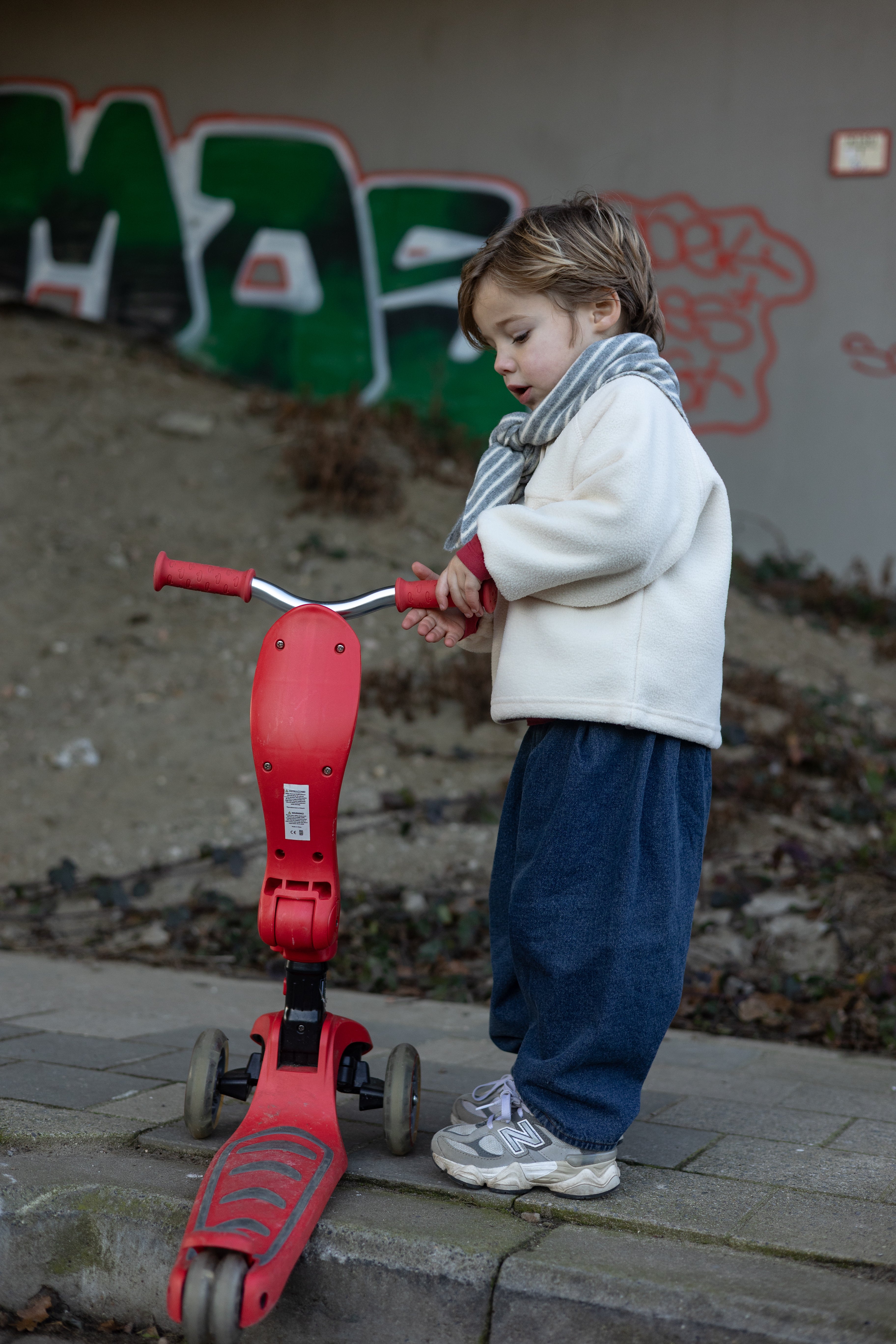 Echarpe Stripy - gris et écru