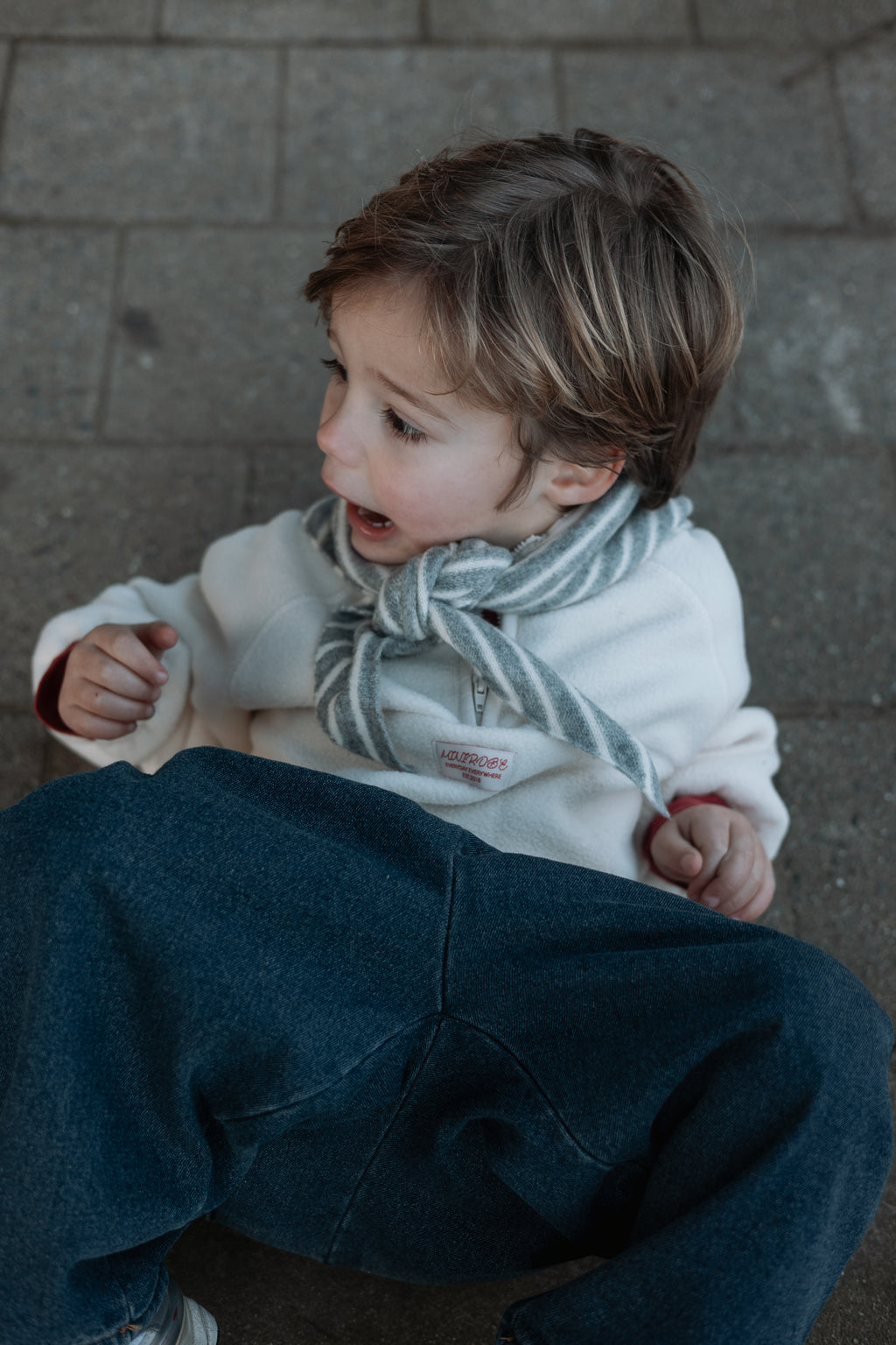 Echarpe Stripy - gris et écru