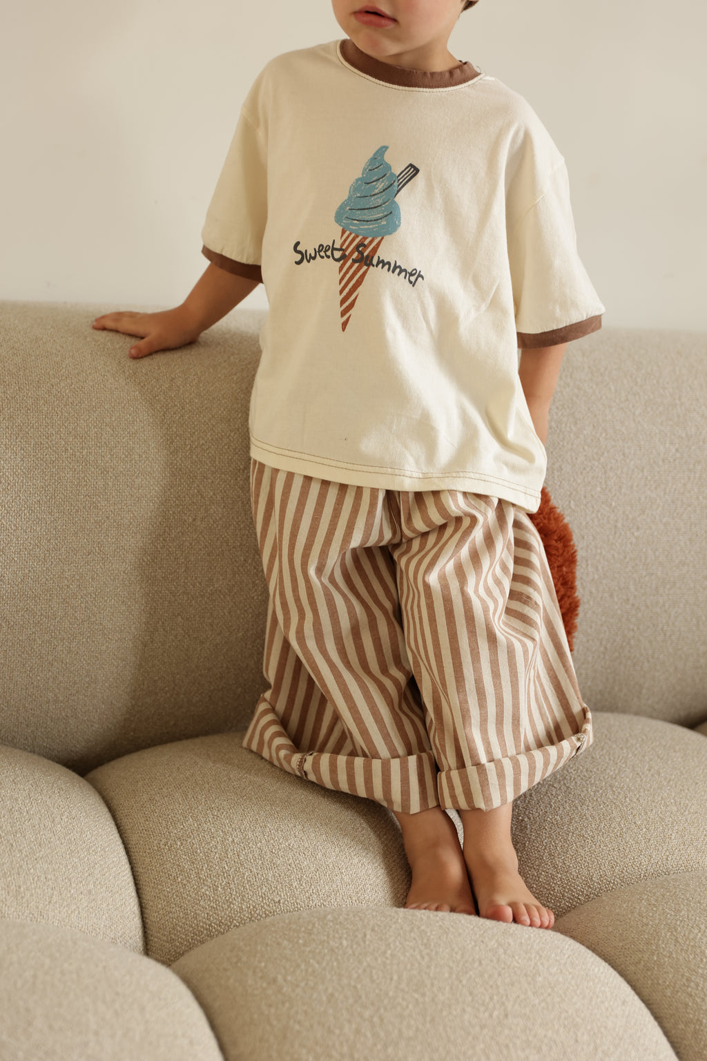 William trousers - beige with stripes