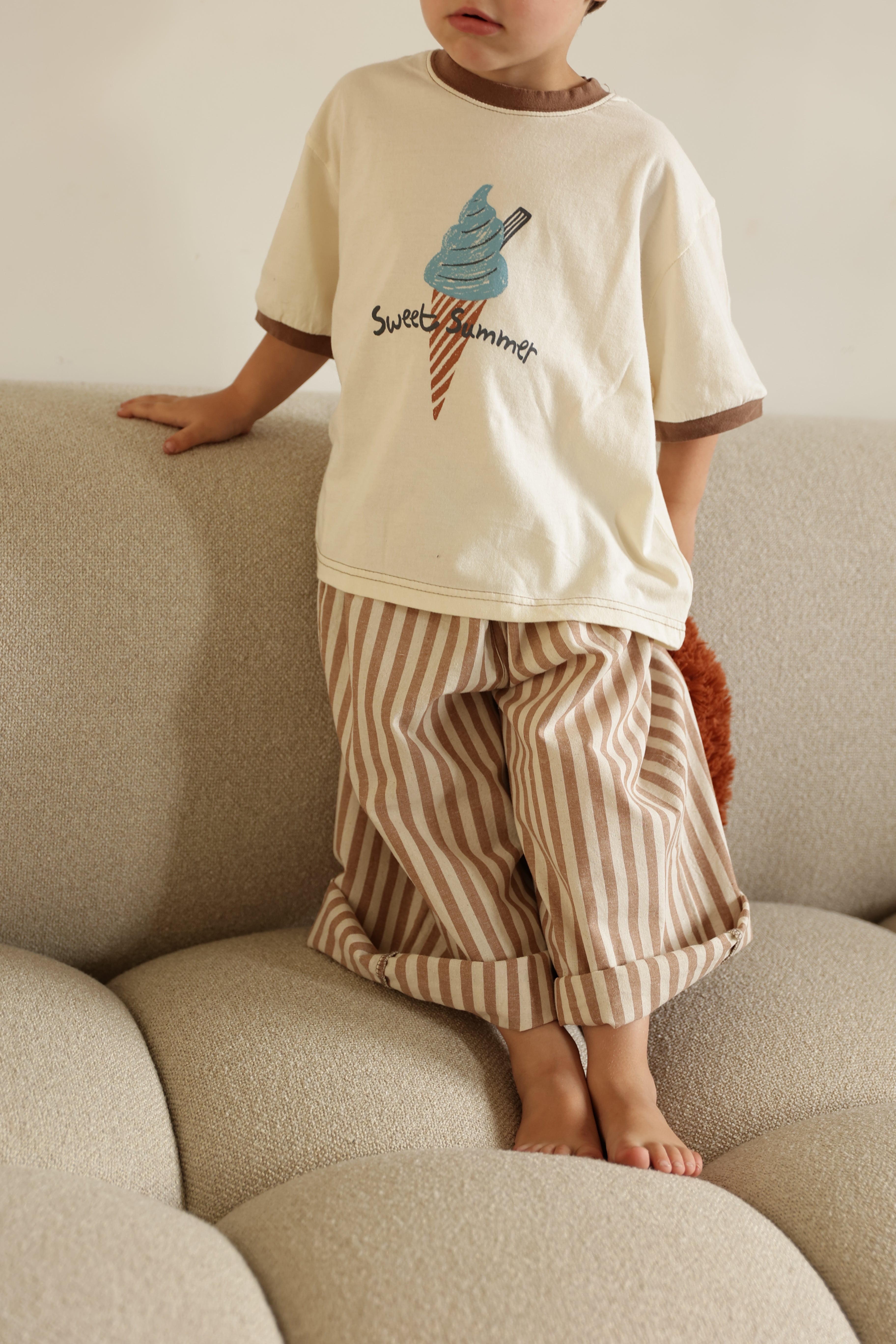 William trousers - beige with stripes