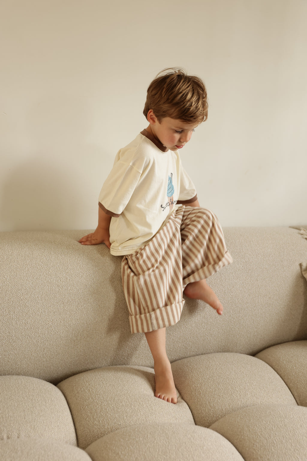 William trousers - beige with stripes