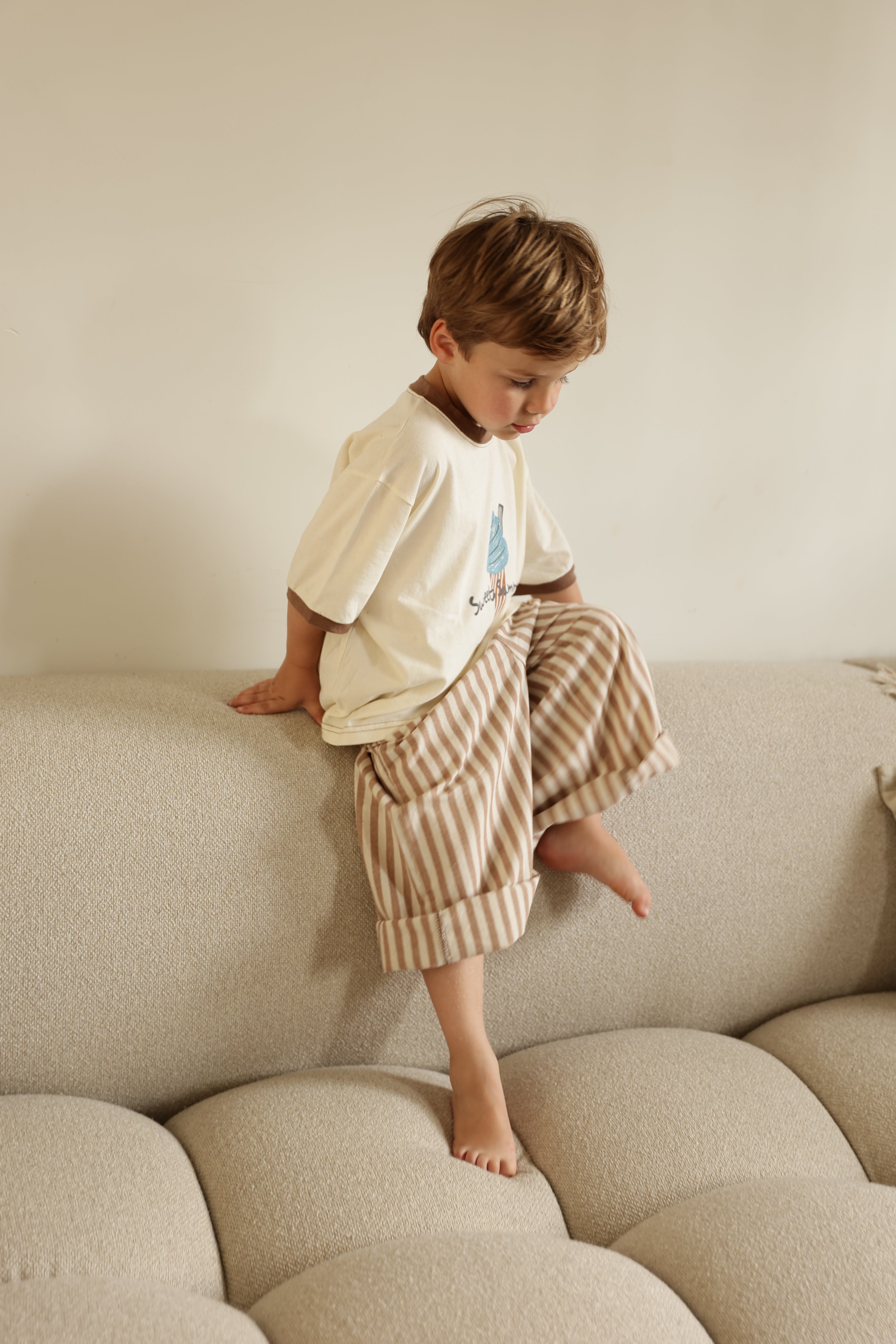 William trousers - beige with stripes