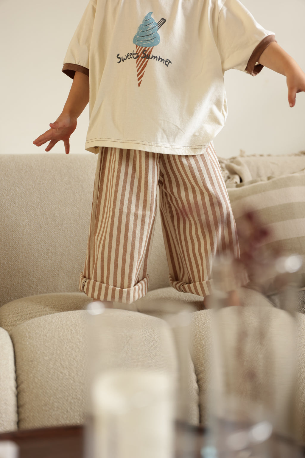 William trousers - beige with stripes