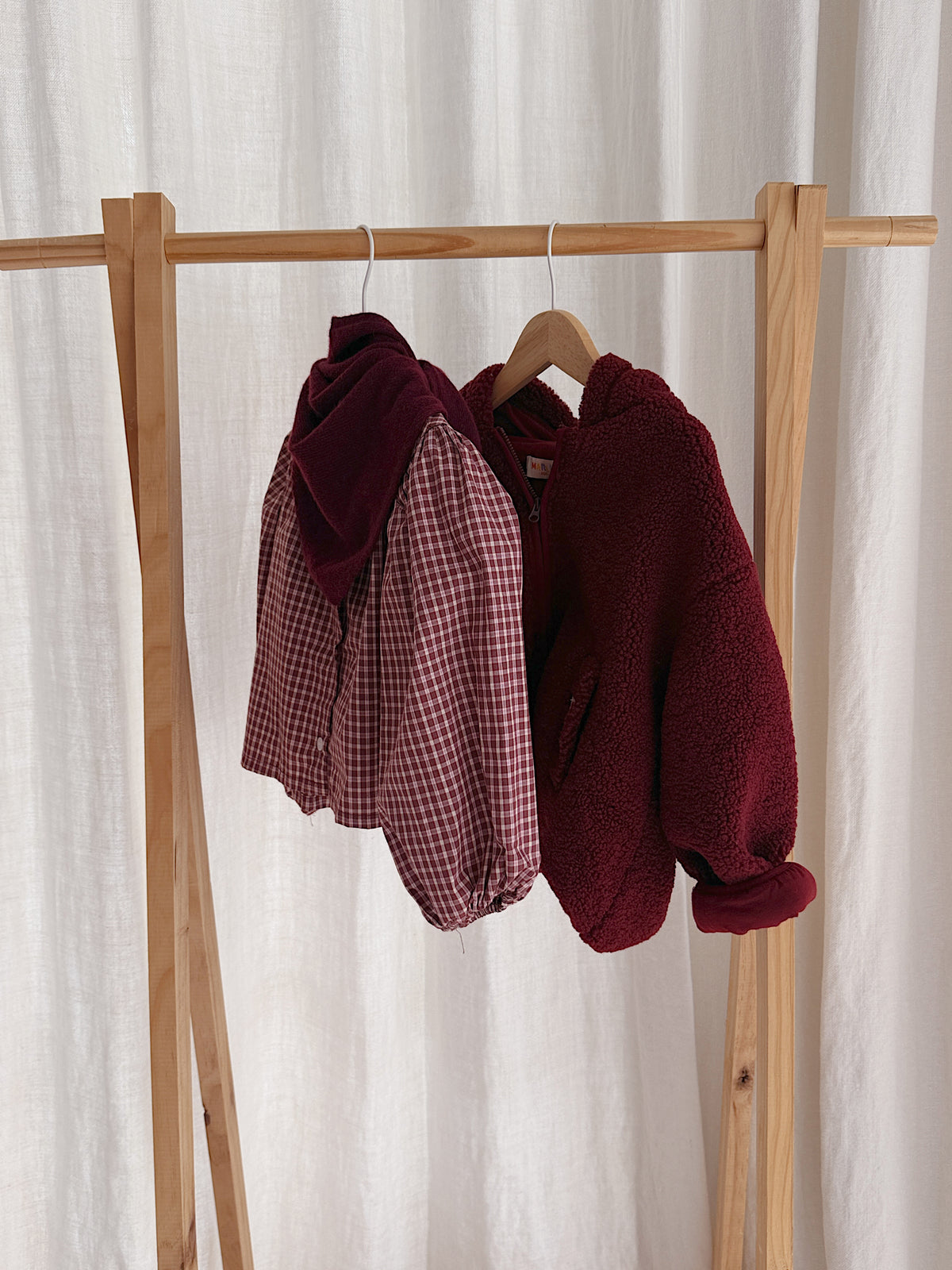 Blouse Agatha - carreaux bordeaux