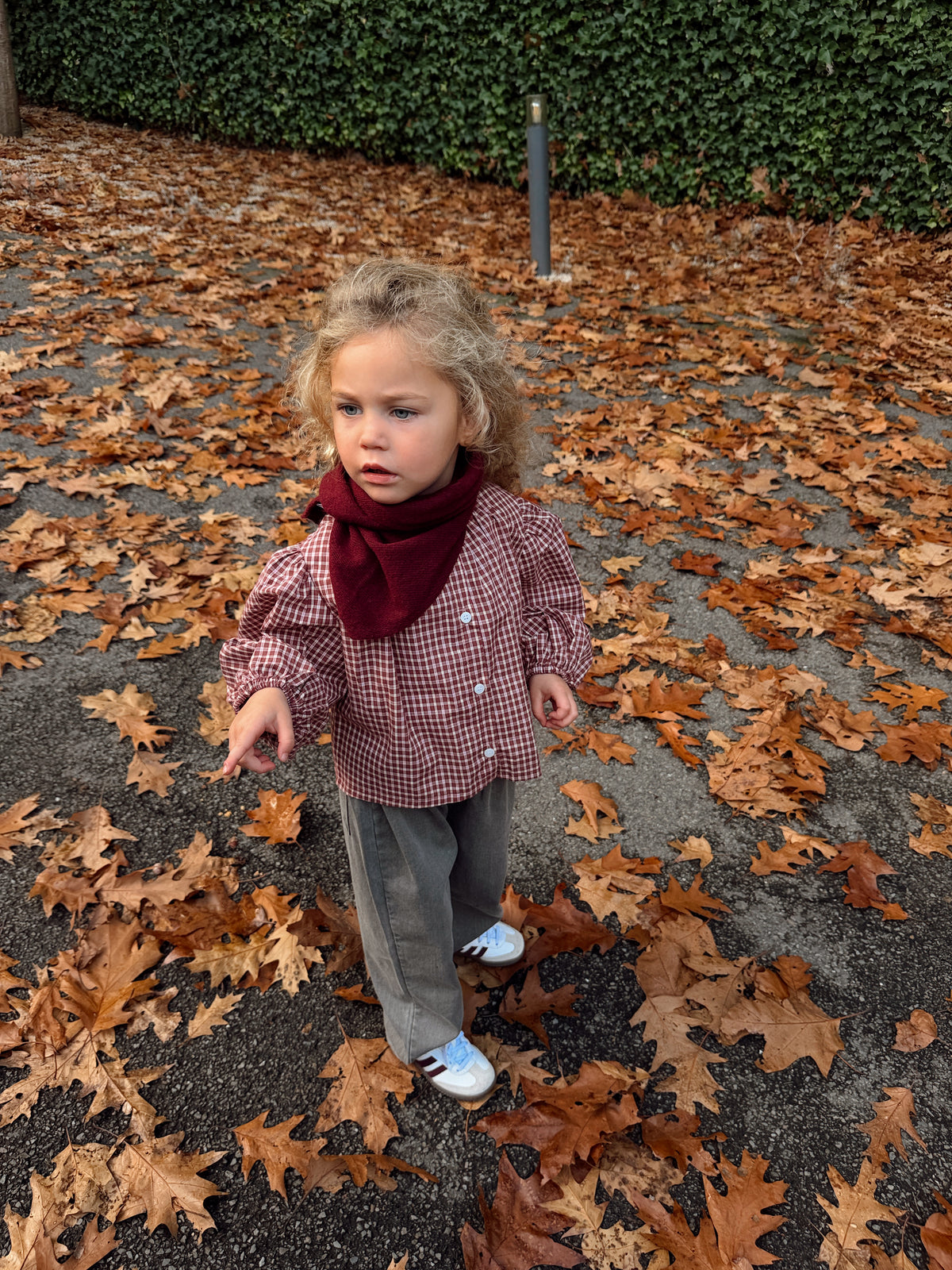 Blouse Agatha - carreaux bordeaux