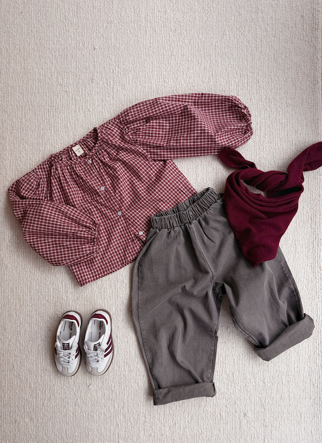 Blouse Agatha - carreaux bordeaux