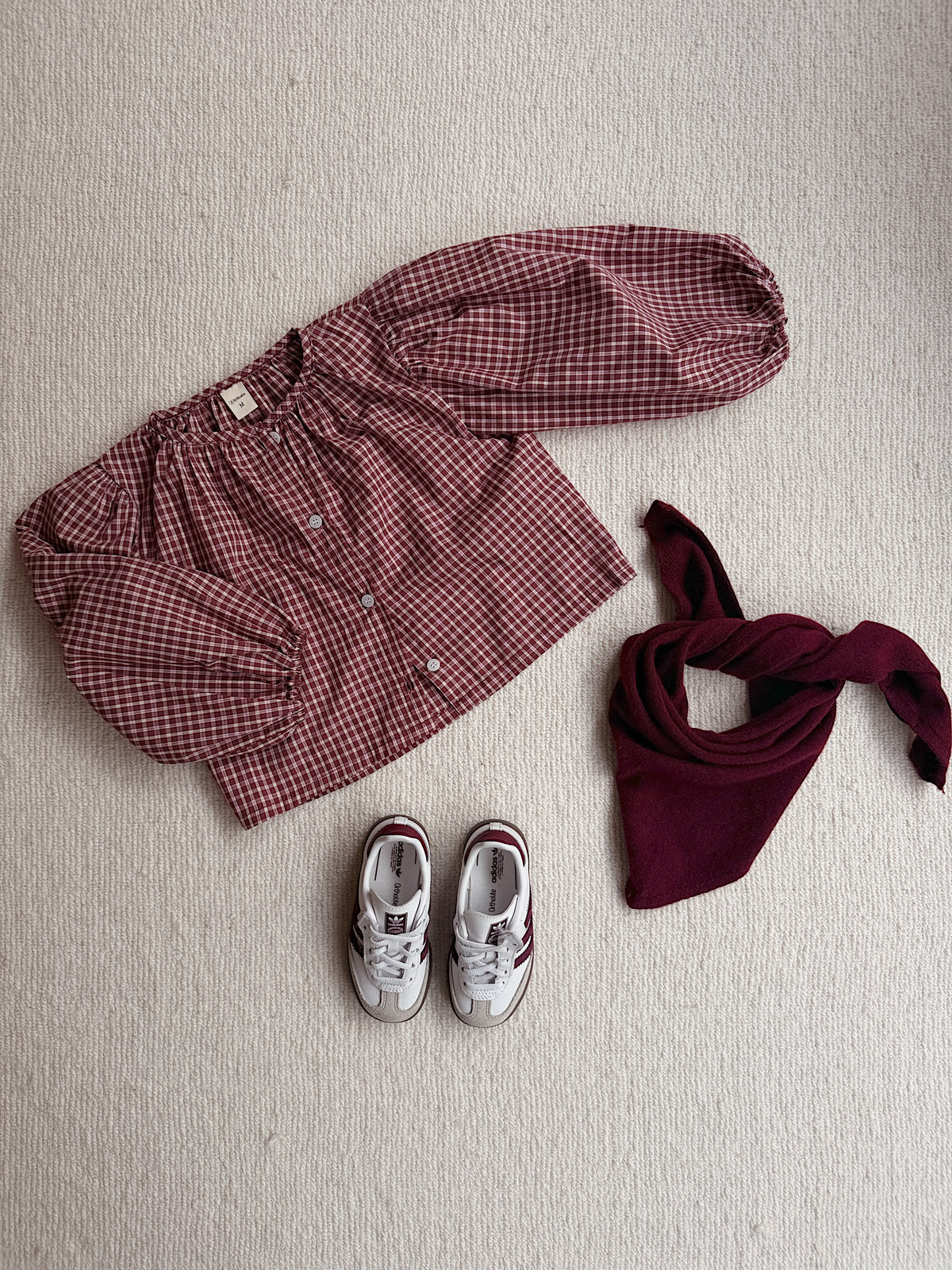 Blouse Agatha - carreaux bordeaux