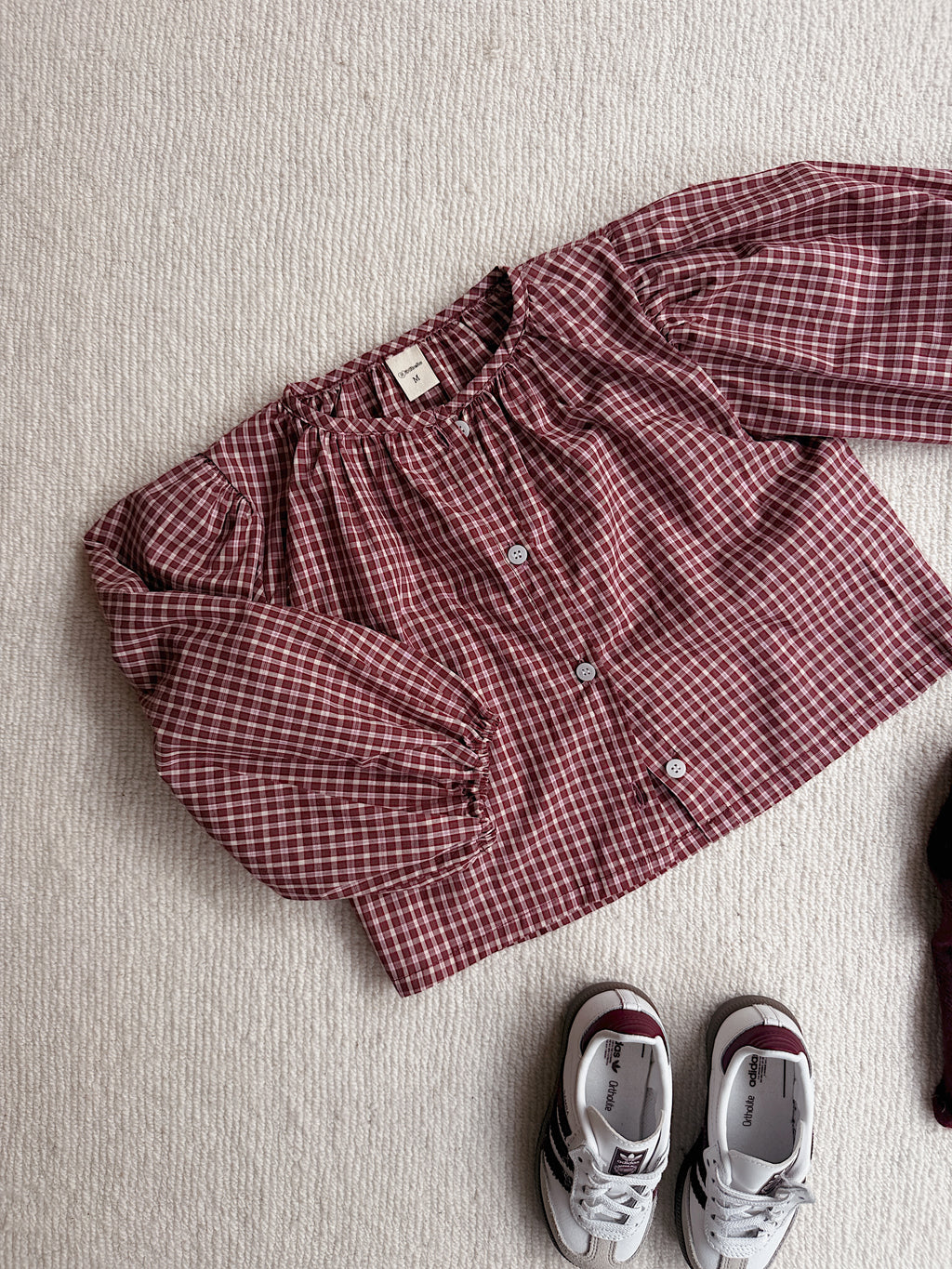 Blouse Agatha - carreaux bordeaux