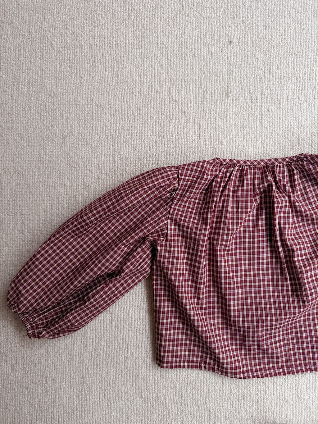Blouse Agatha - carreaux bordeaux