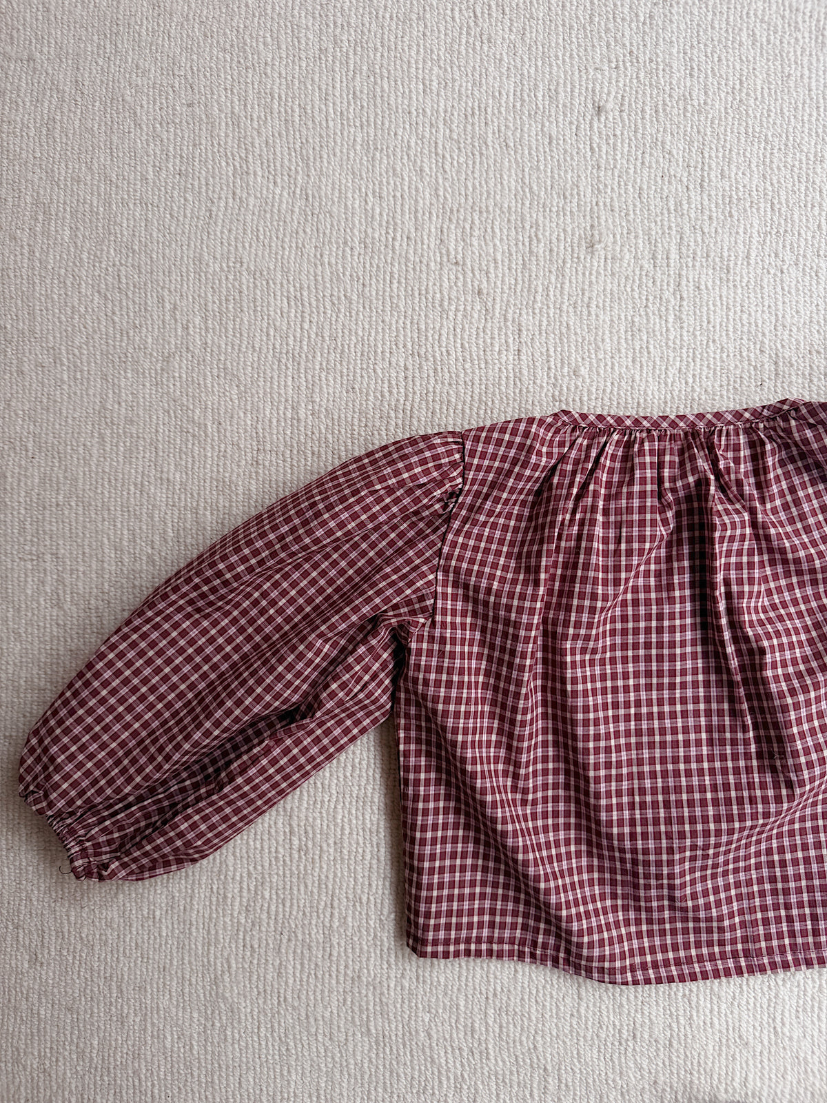 Blouse Agatha - carreaux bordeaux