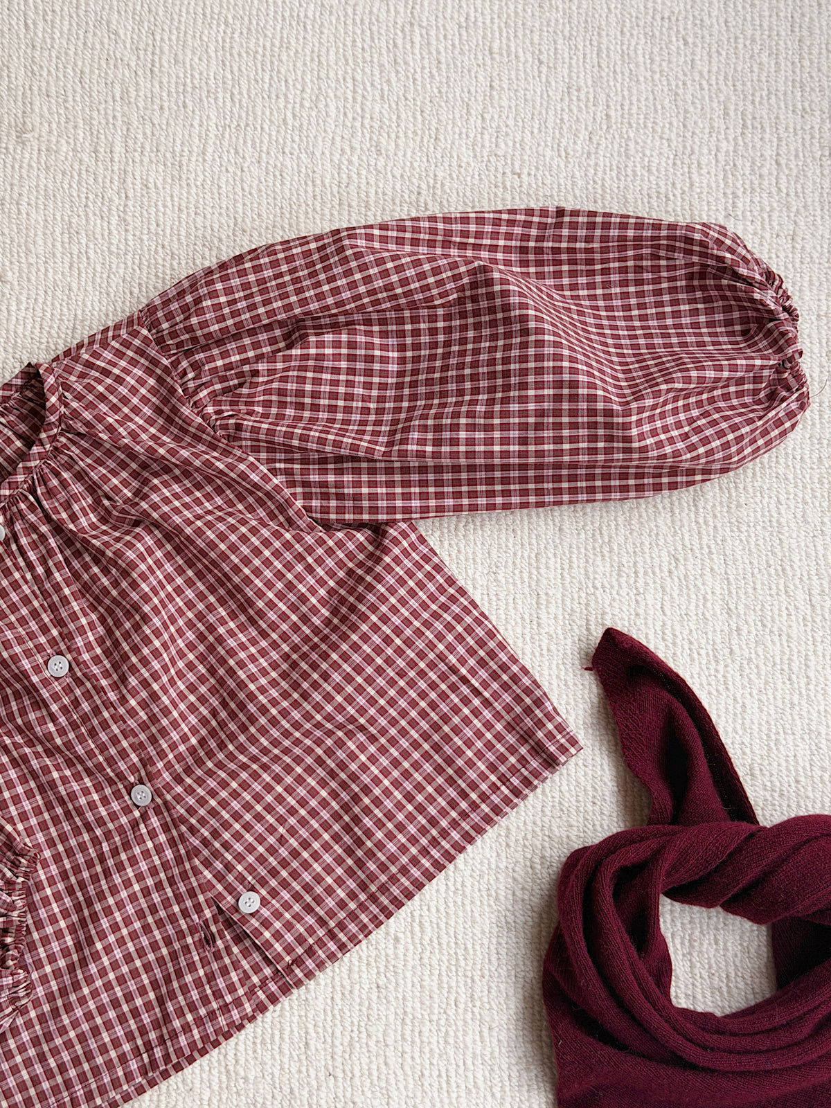 Blouse Agatha - carreaux bordeaux
