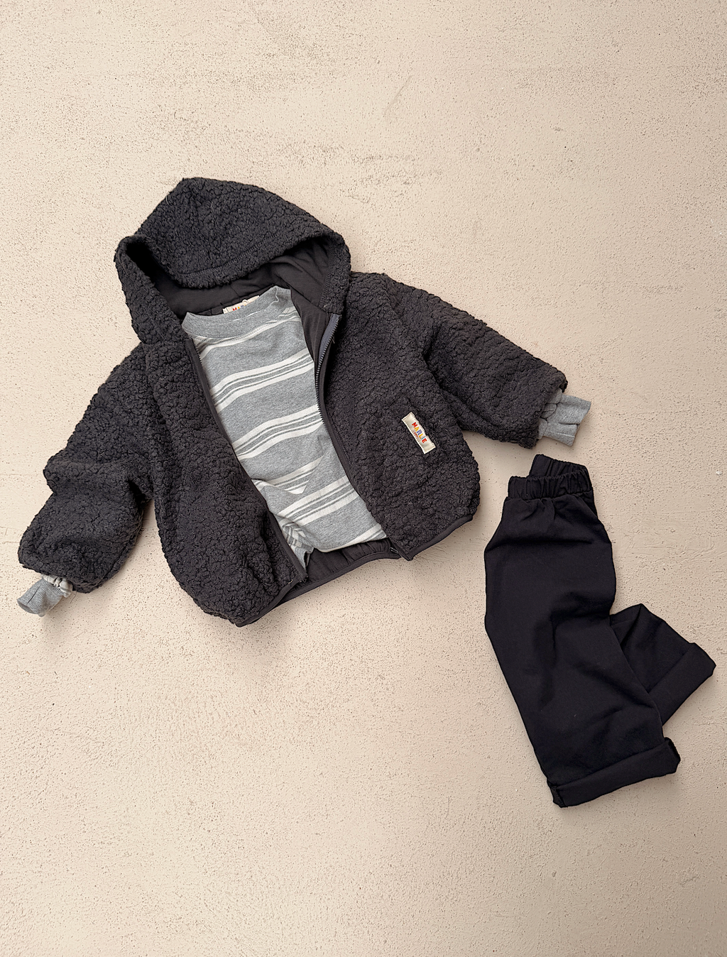 T-shirt Romain - gris à lignes