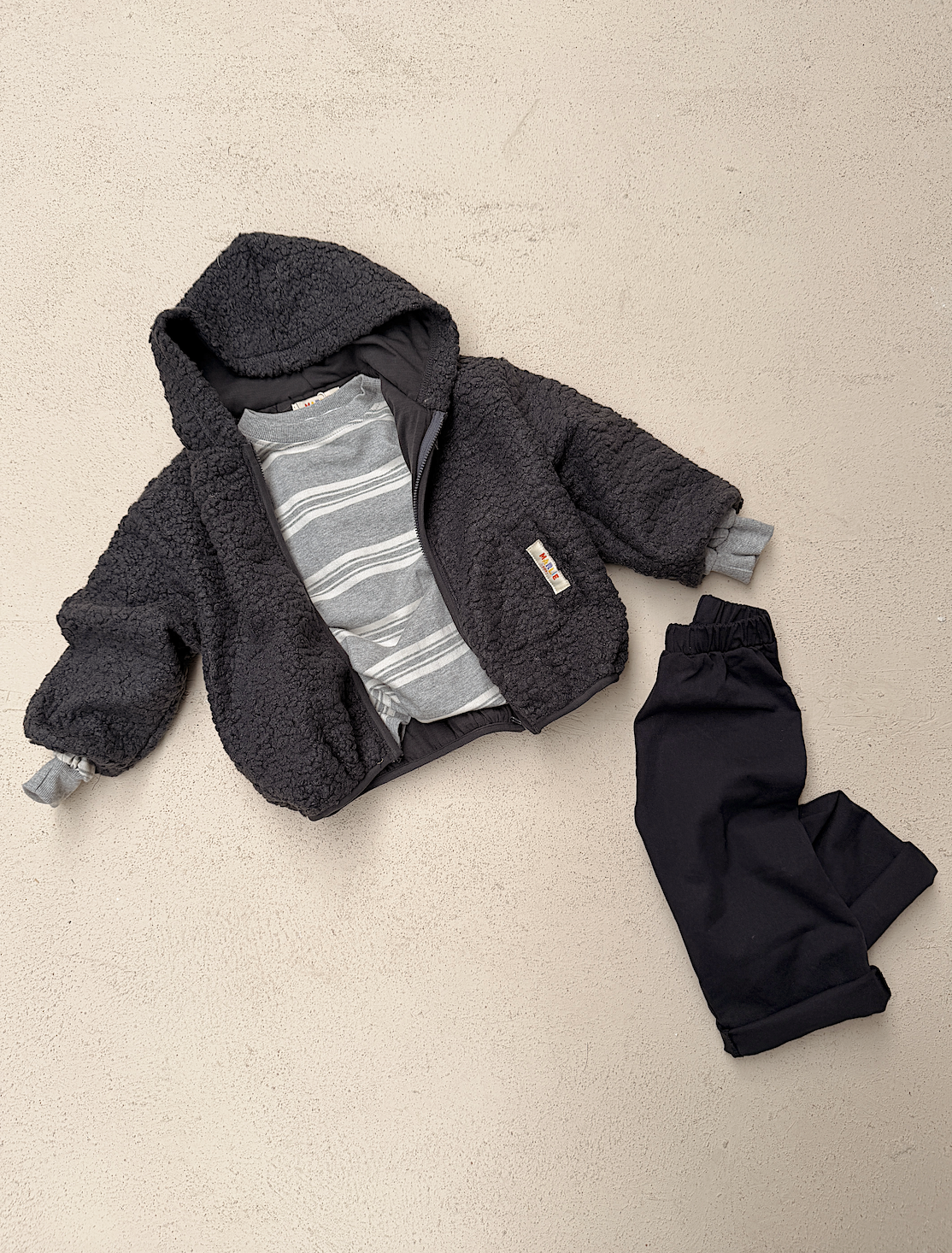 T-shirt Romain - gris à lignes