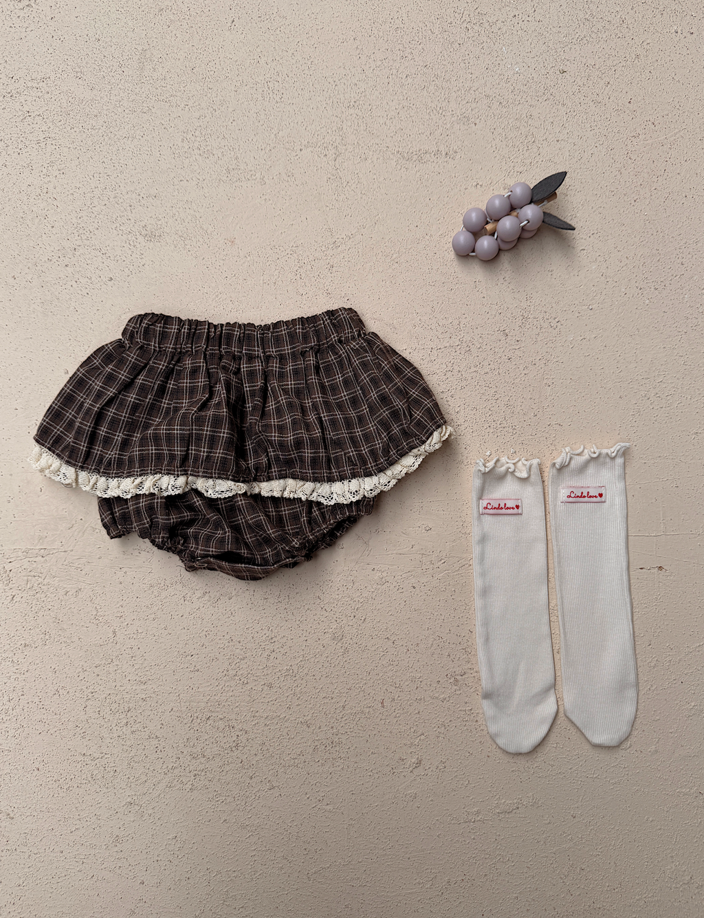 Jupe-culotte Tessa - brun à carreaux