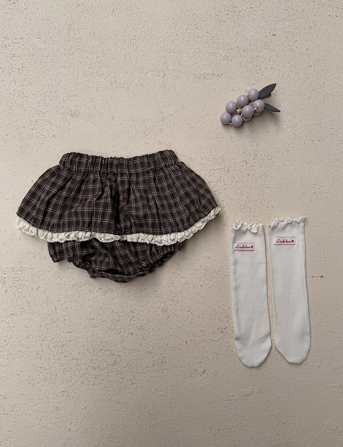 Jupe-culotte Tessa - brun à carreaux