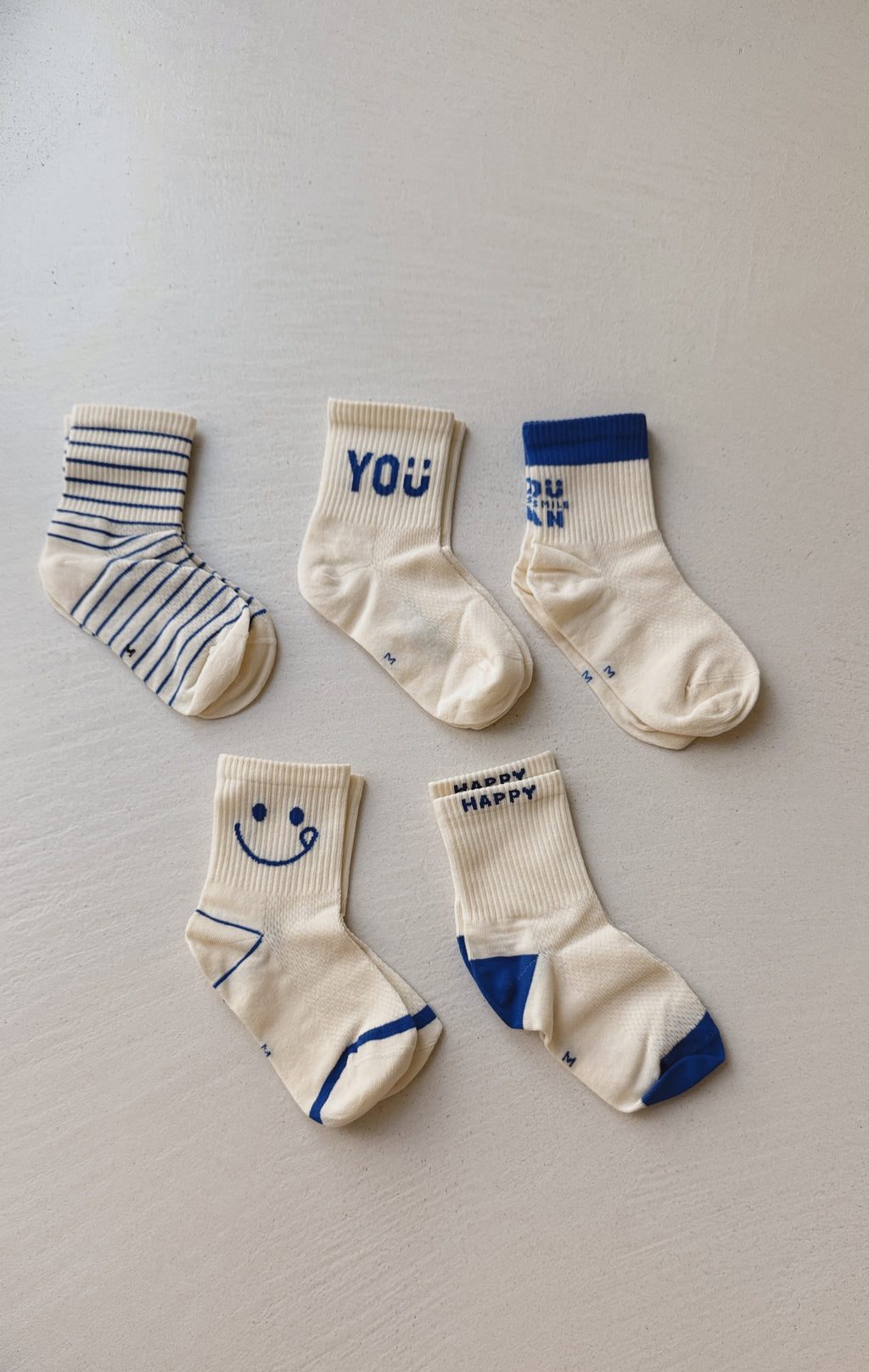 Chaussettes Jacob - écru et bleu