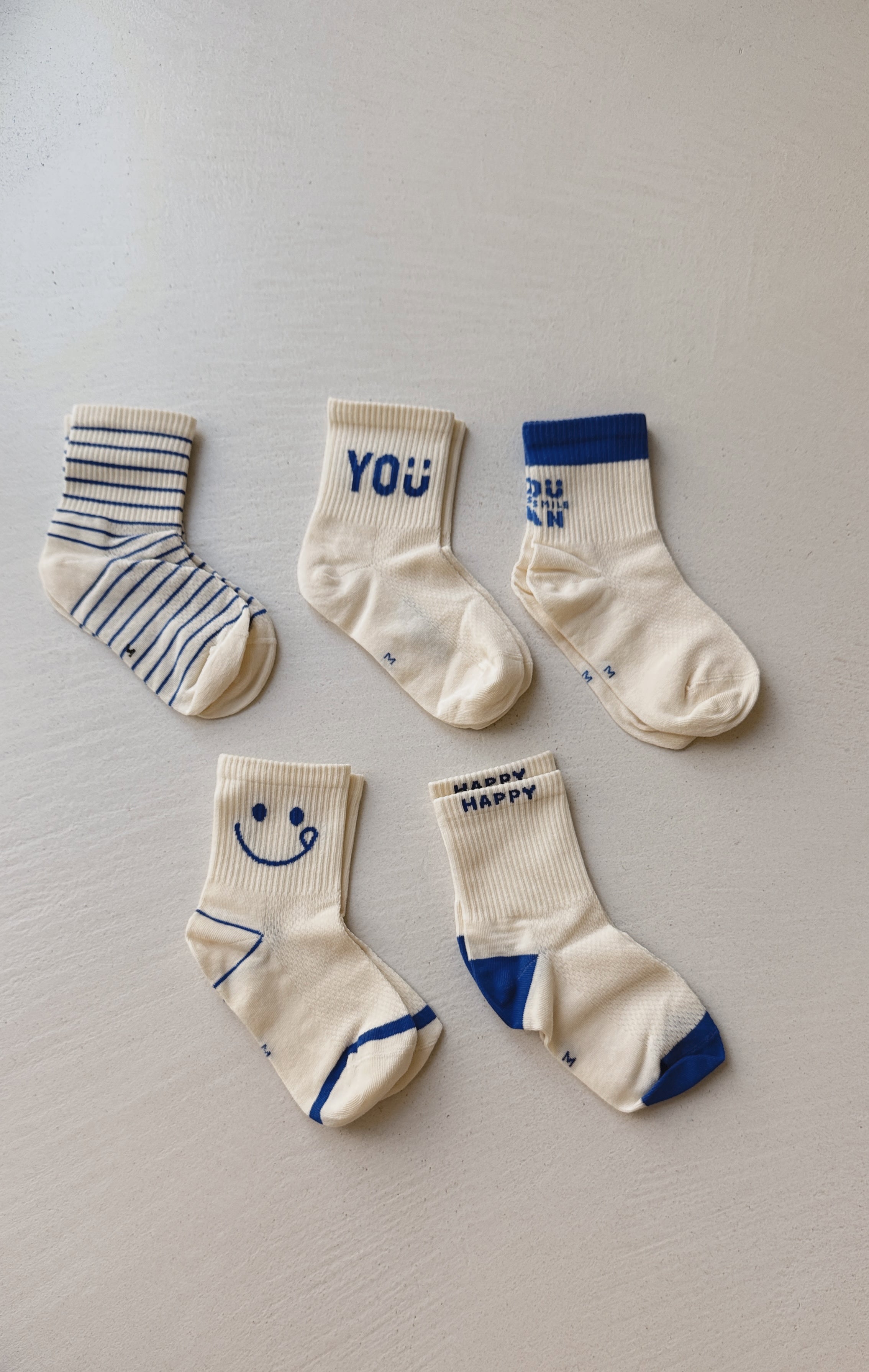 Chaussettes Jacob - écru et bleu