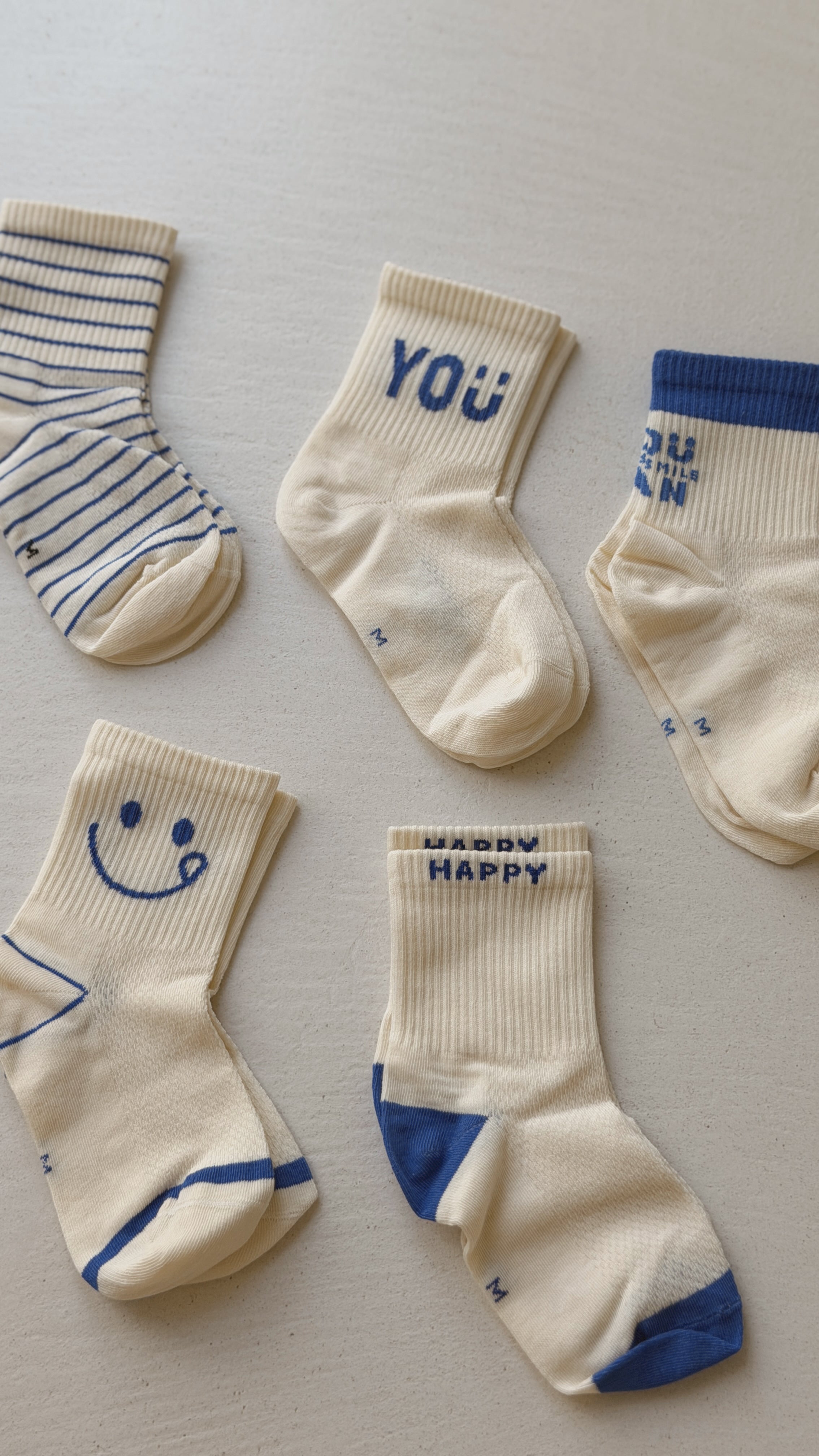 Chaussettes Jacob - écru et bleu