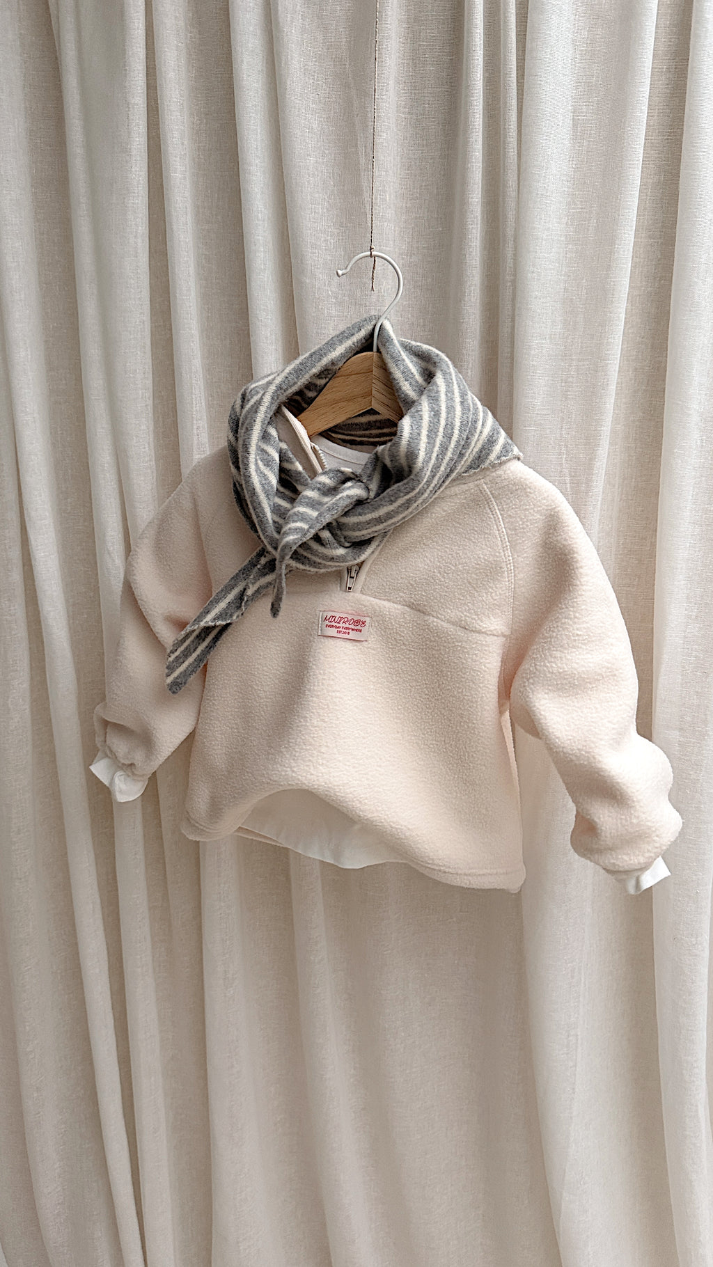 Echarpe Stripy - gris et écru