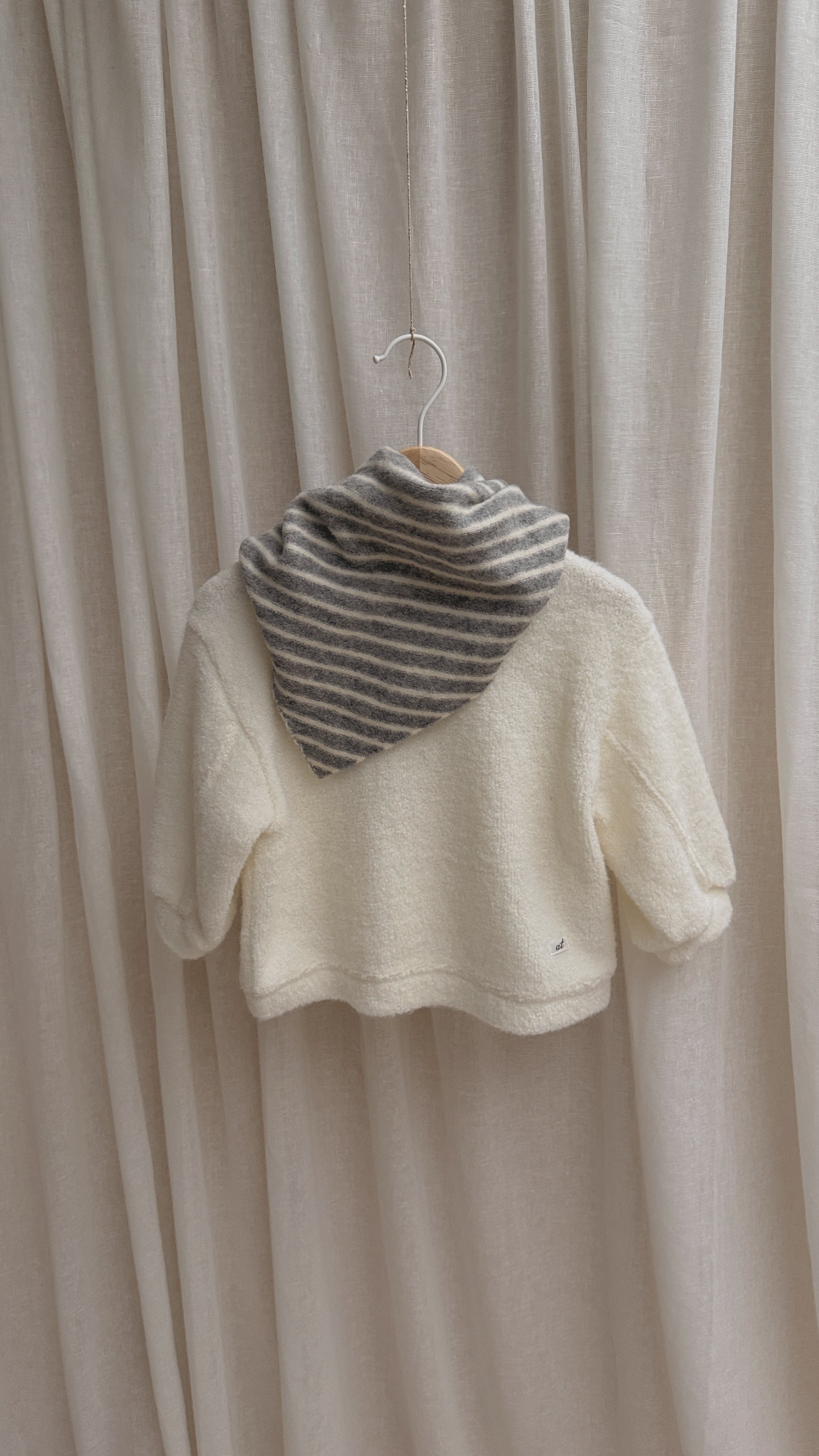 Echarpe Stripy - gris et écru