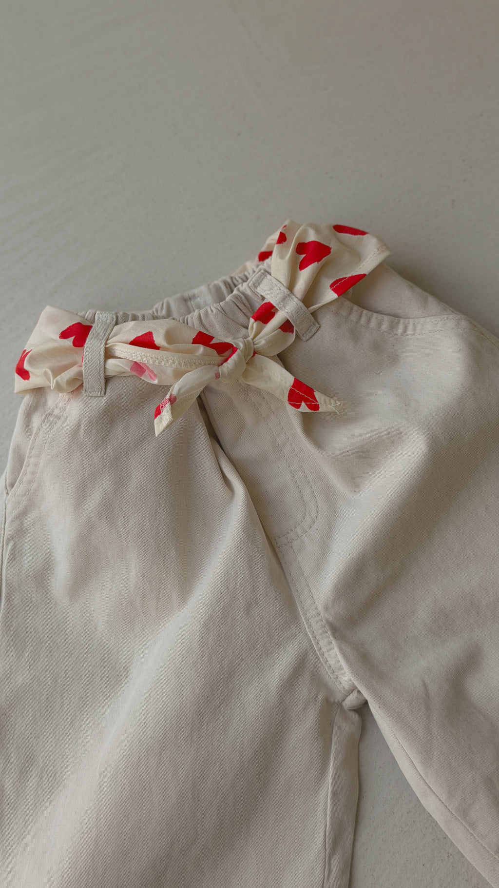 Foulard Lisa - écru à coeurs