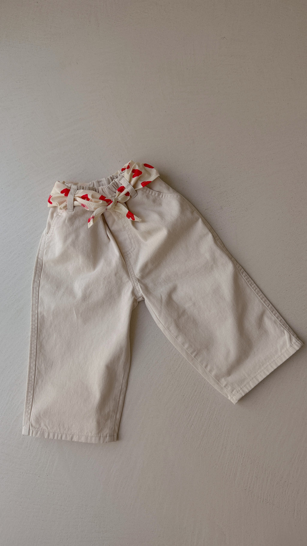 Foulard Lisa - écru à coeurs