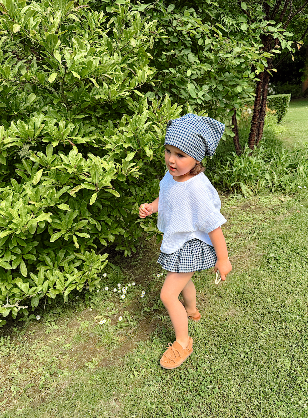 Foulard Sofia - vichy bleu