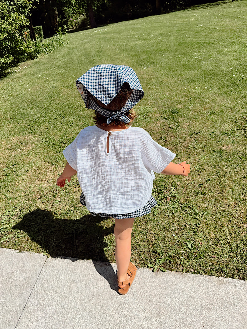 Foulard Sofia - vichy bleu