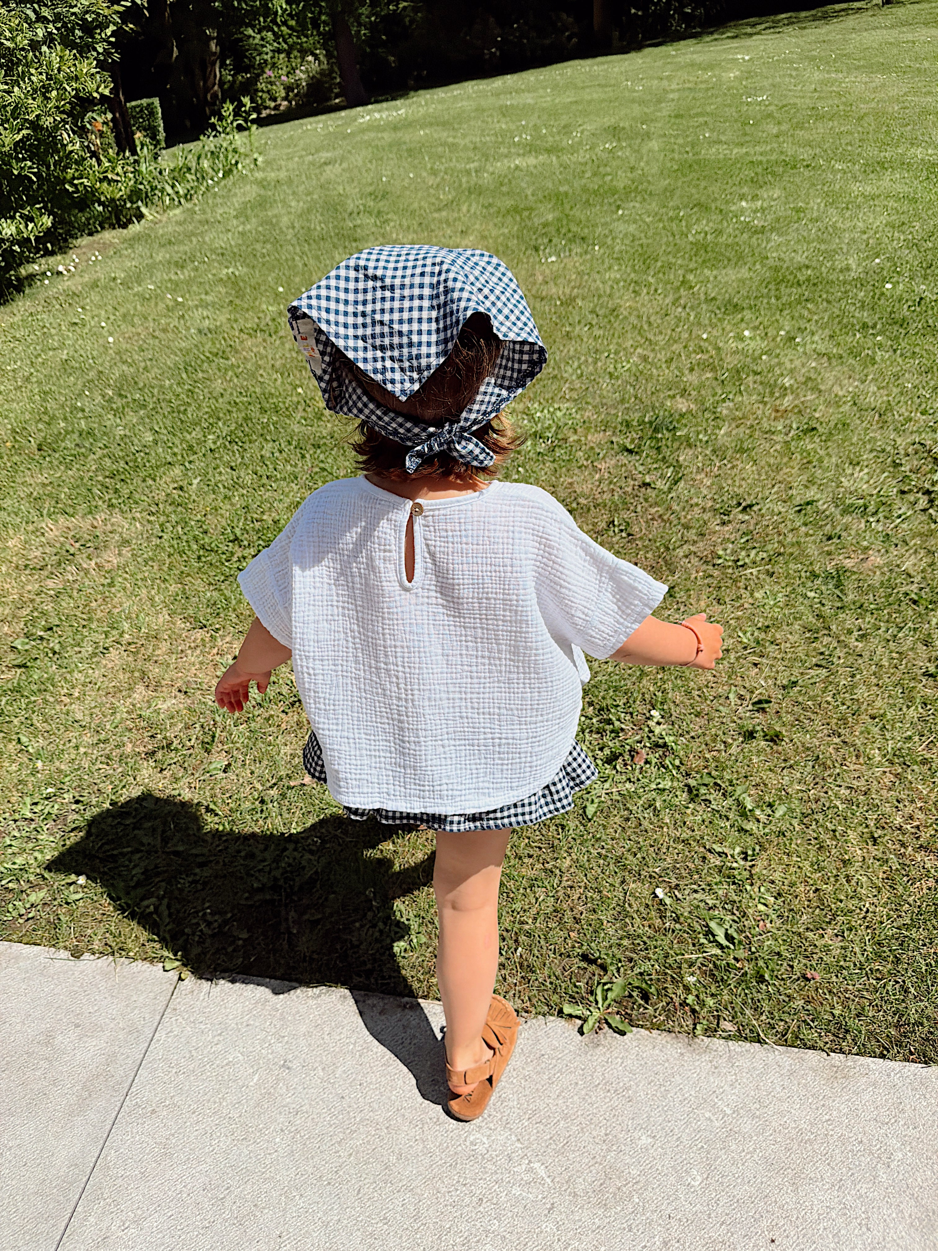 Foulard Sofia - vichy bleu