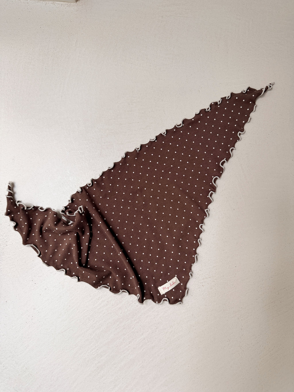 Scarf Rachel - brown with polka dots