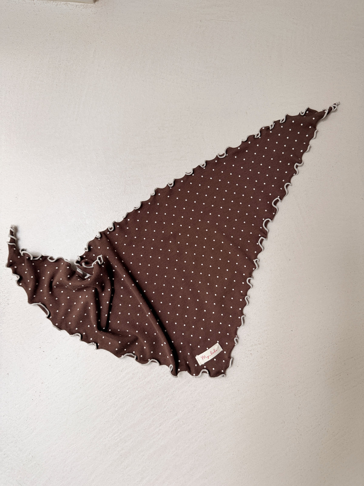 Scarf Rachel - brown with polka dots