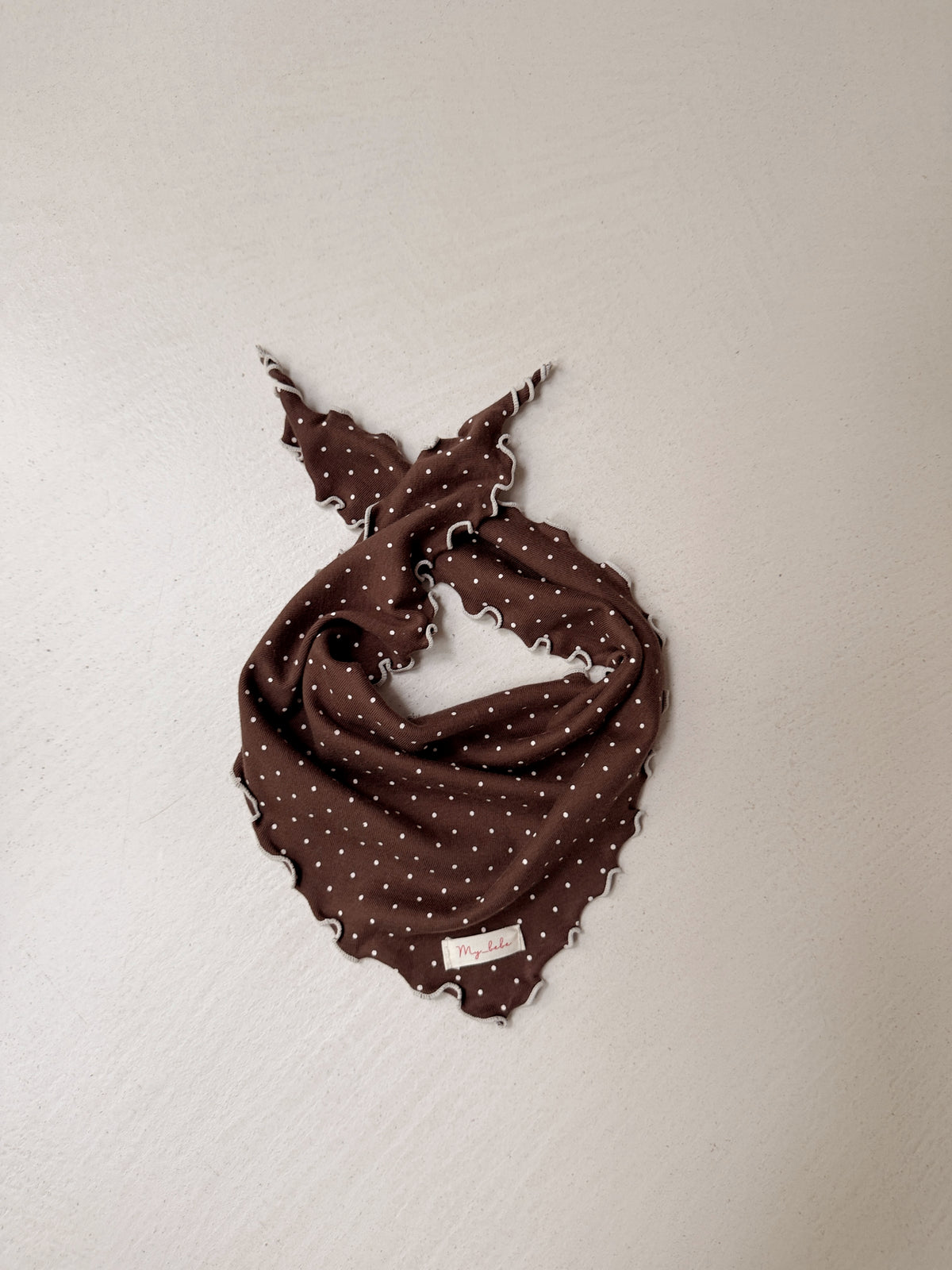 Scarf Rachel - brown with polka dots