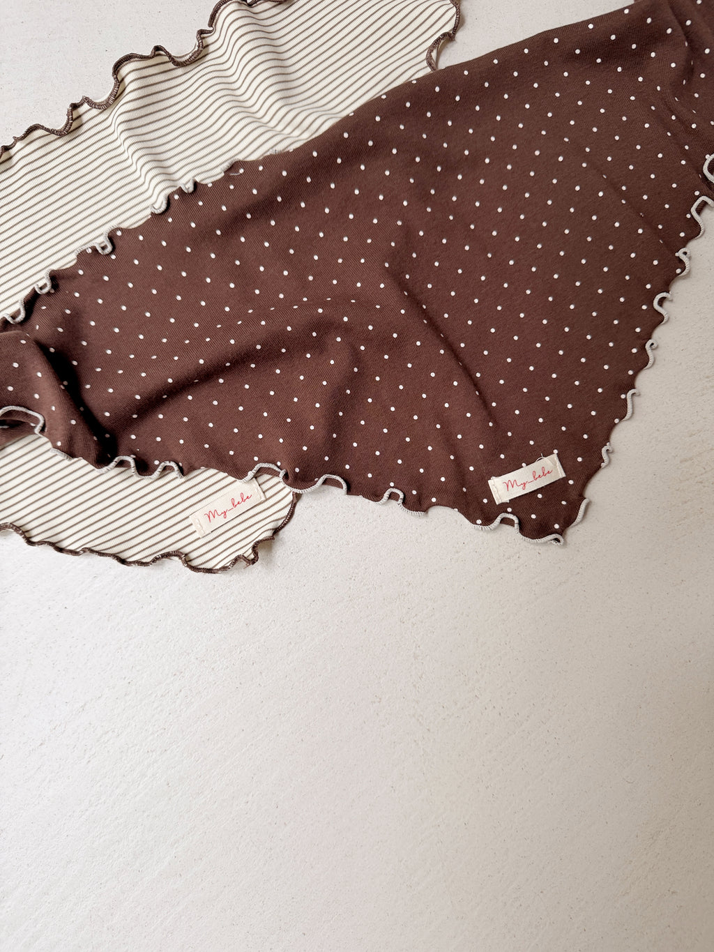 Scarf Rachel - brown with polka dots