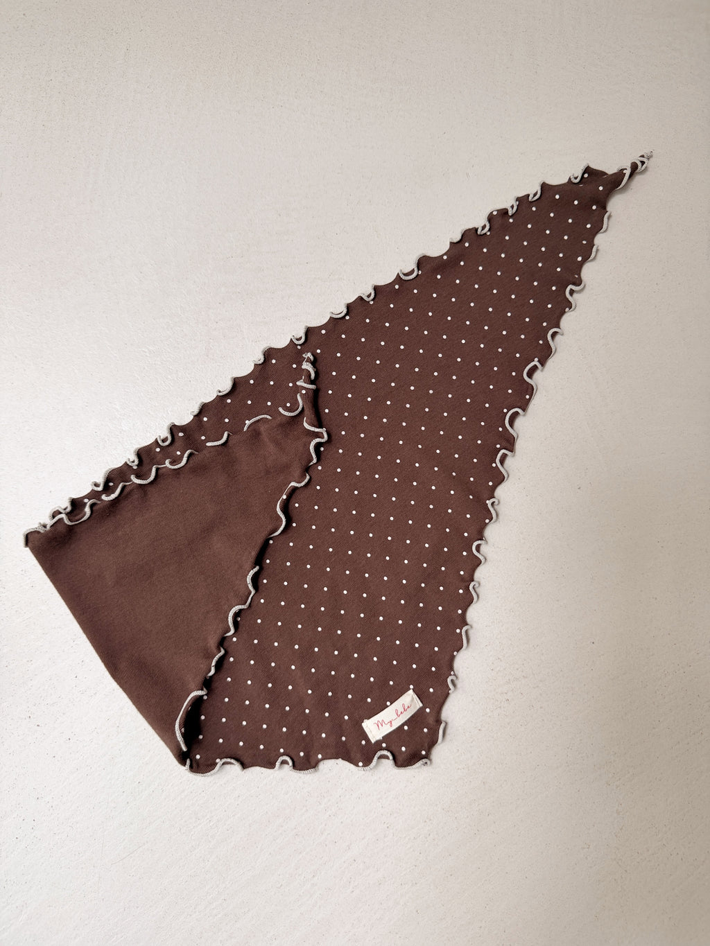 Scarf Rachel - brown with polka dots