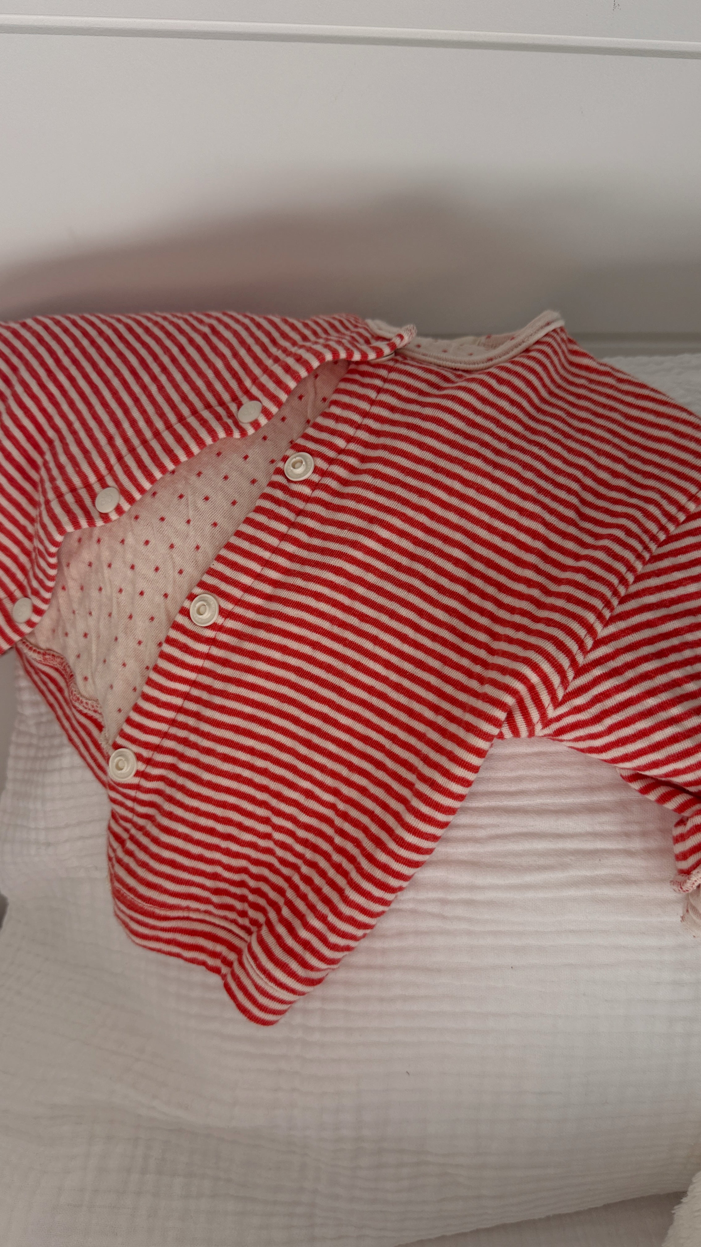 Gilet Marion - rouge à lignes