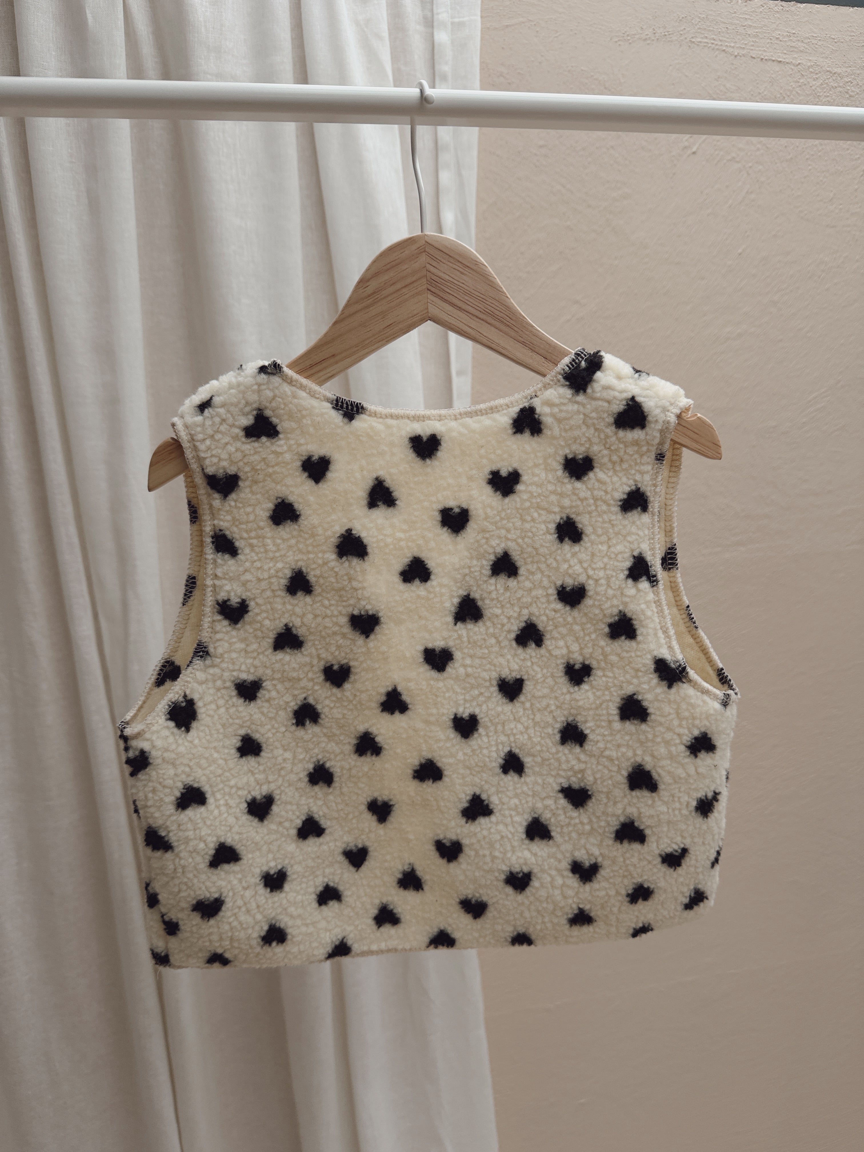 Gilet Flo - écru à motif coeur