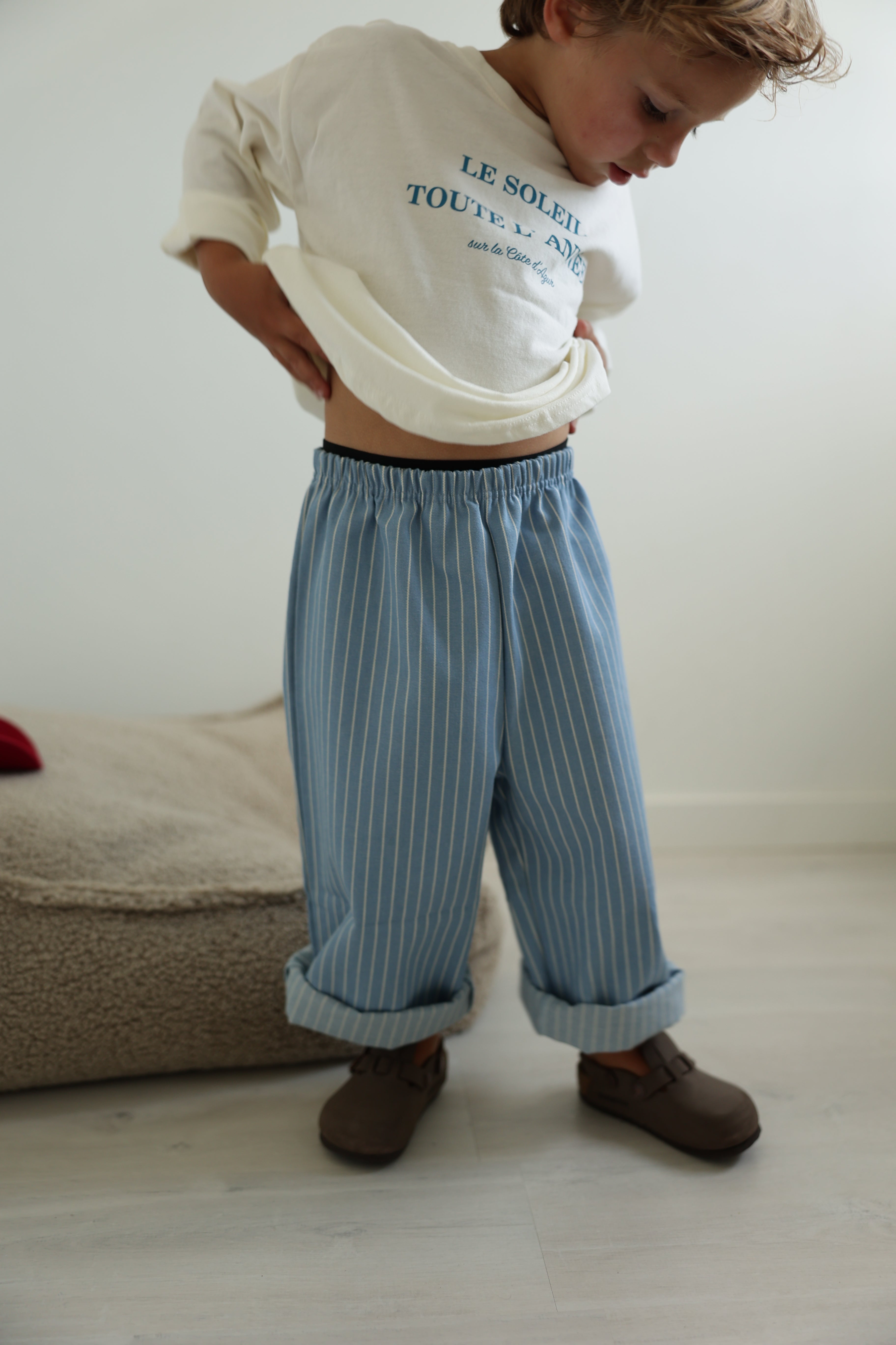 Jeans Viggo - bleu ciel à rayures