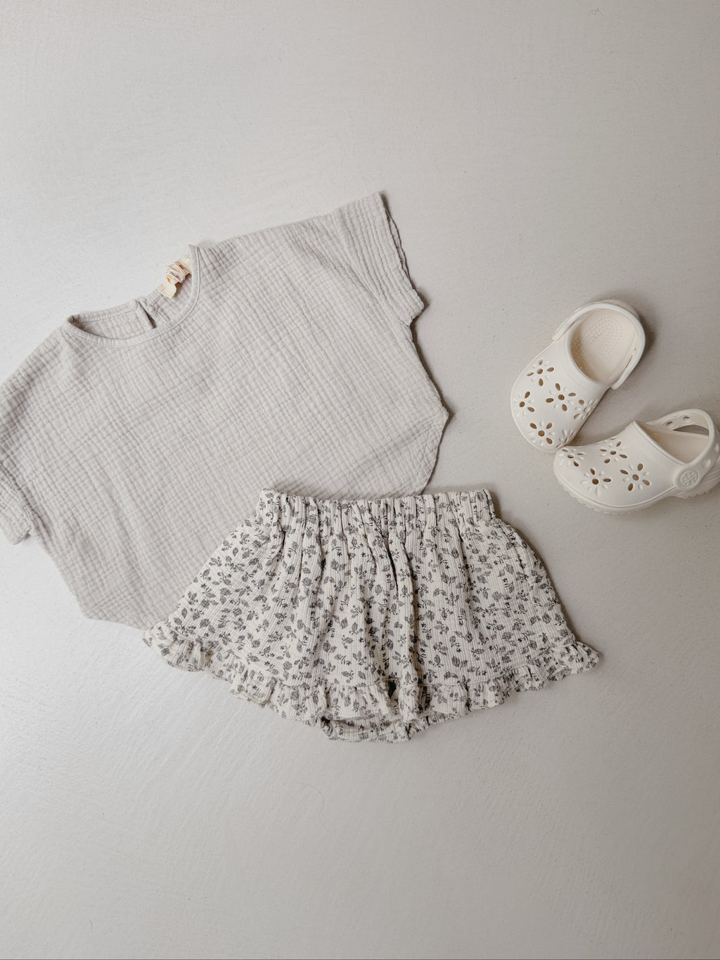 Jupe-culotte Agnès - écru à fleurs