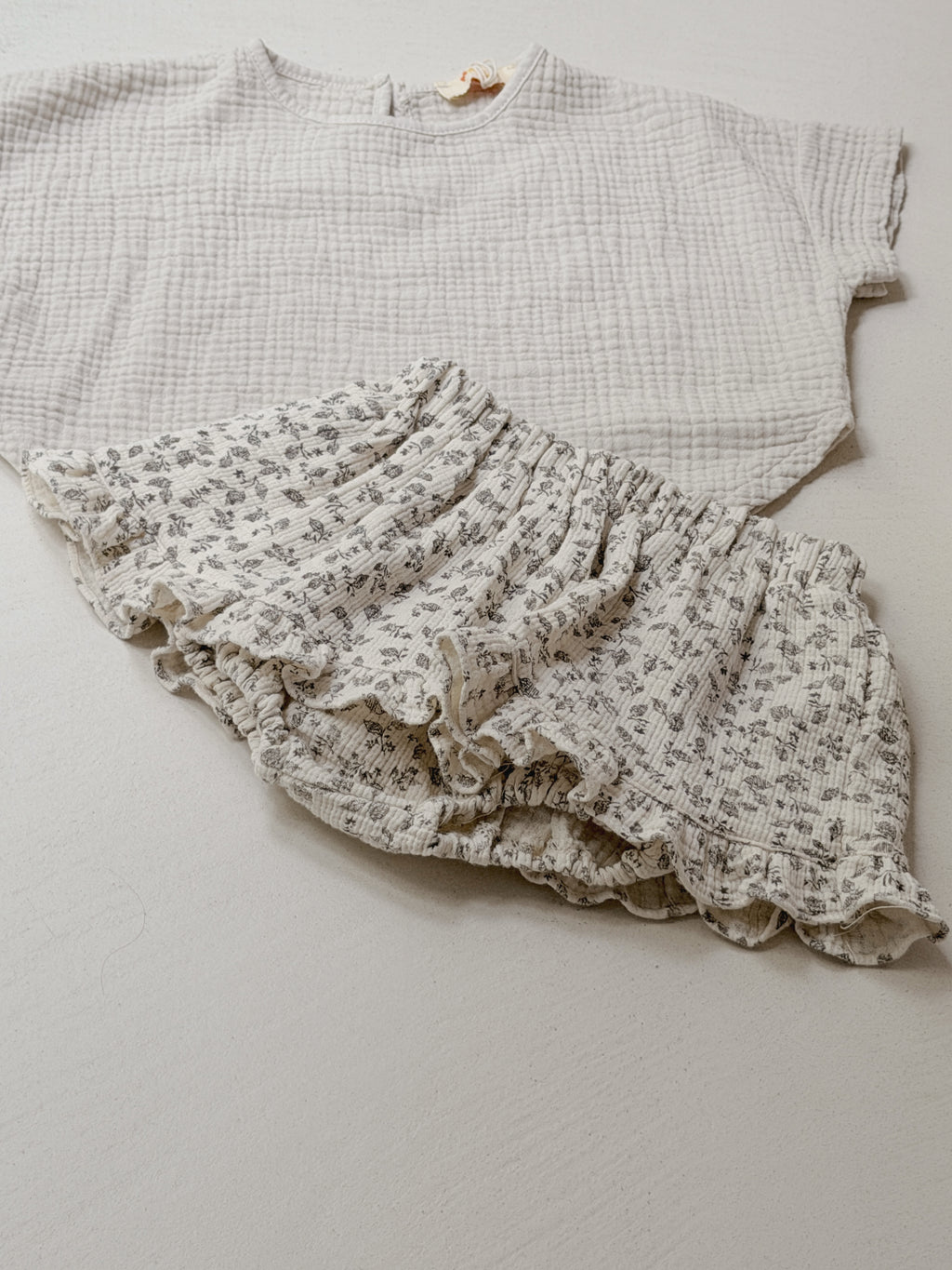 Jupe-culotte Agnès - écru à fleurs