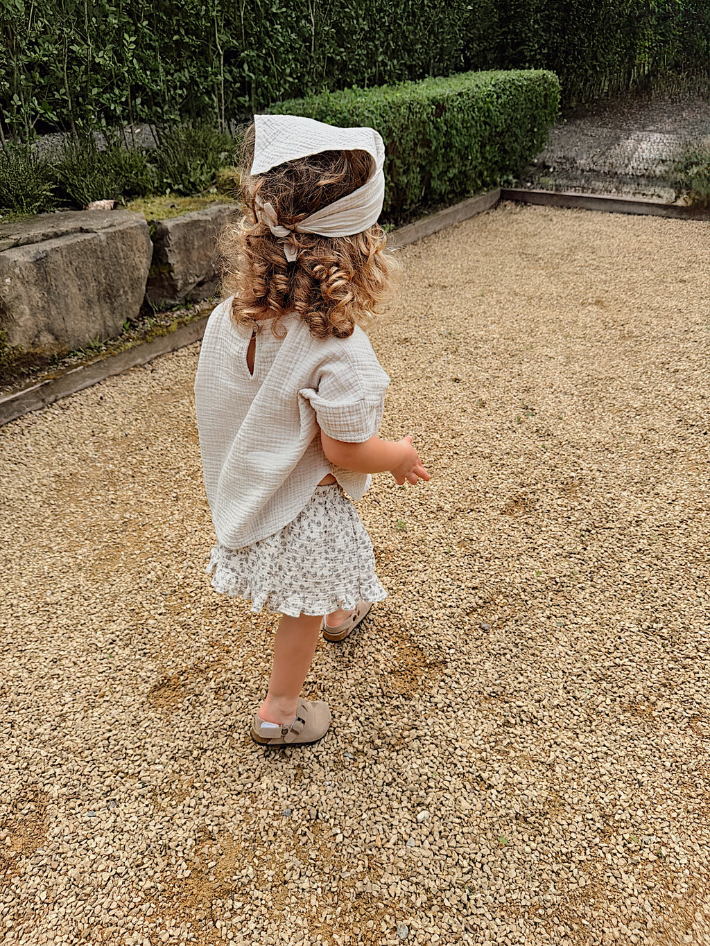 Jupe-culotte Agnès - écru à fleurs