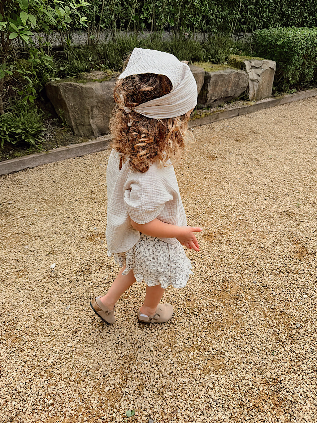Jupe-culotte Agnès - écru à fleurs