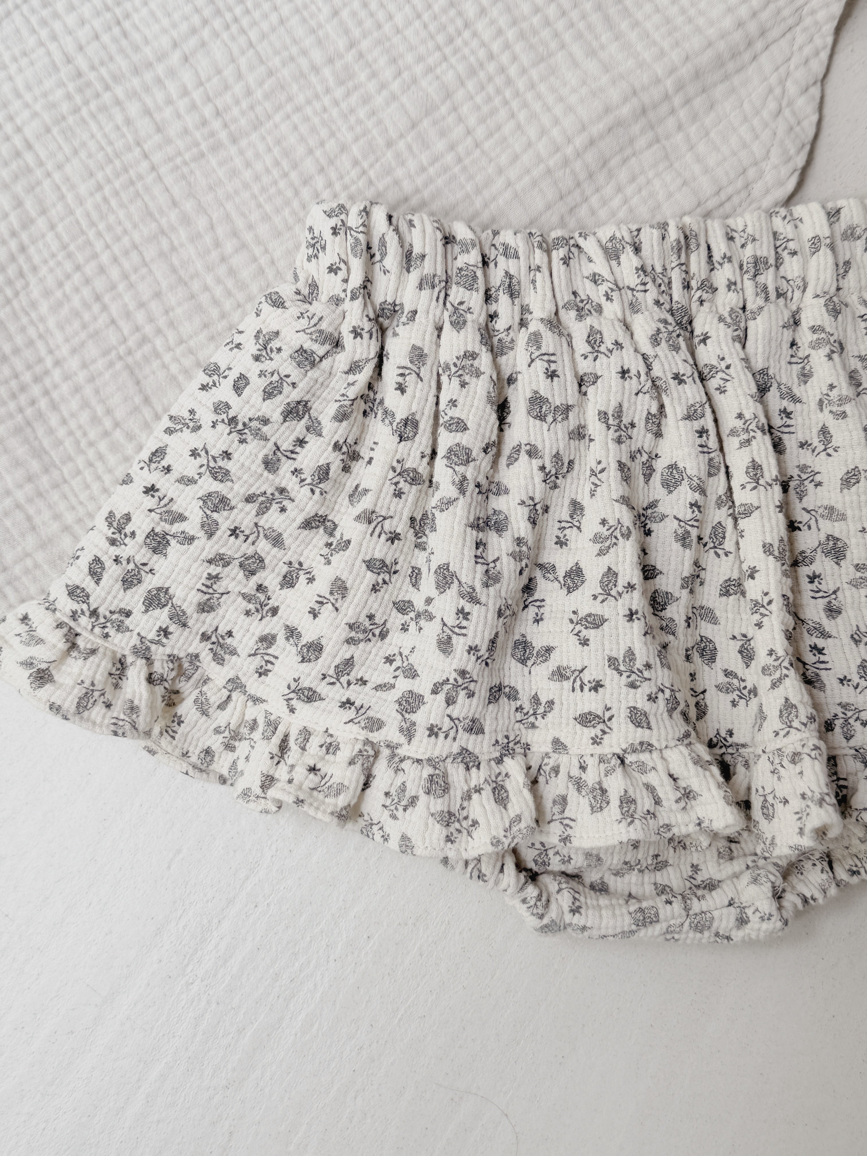 Jupe-culotte Agnès - écru à fleurs