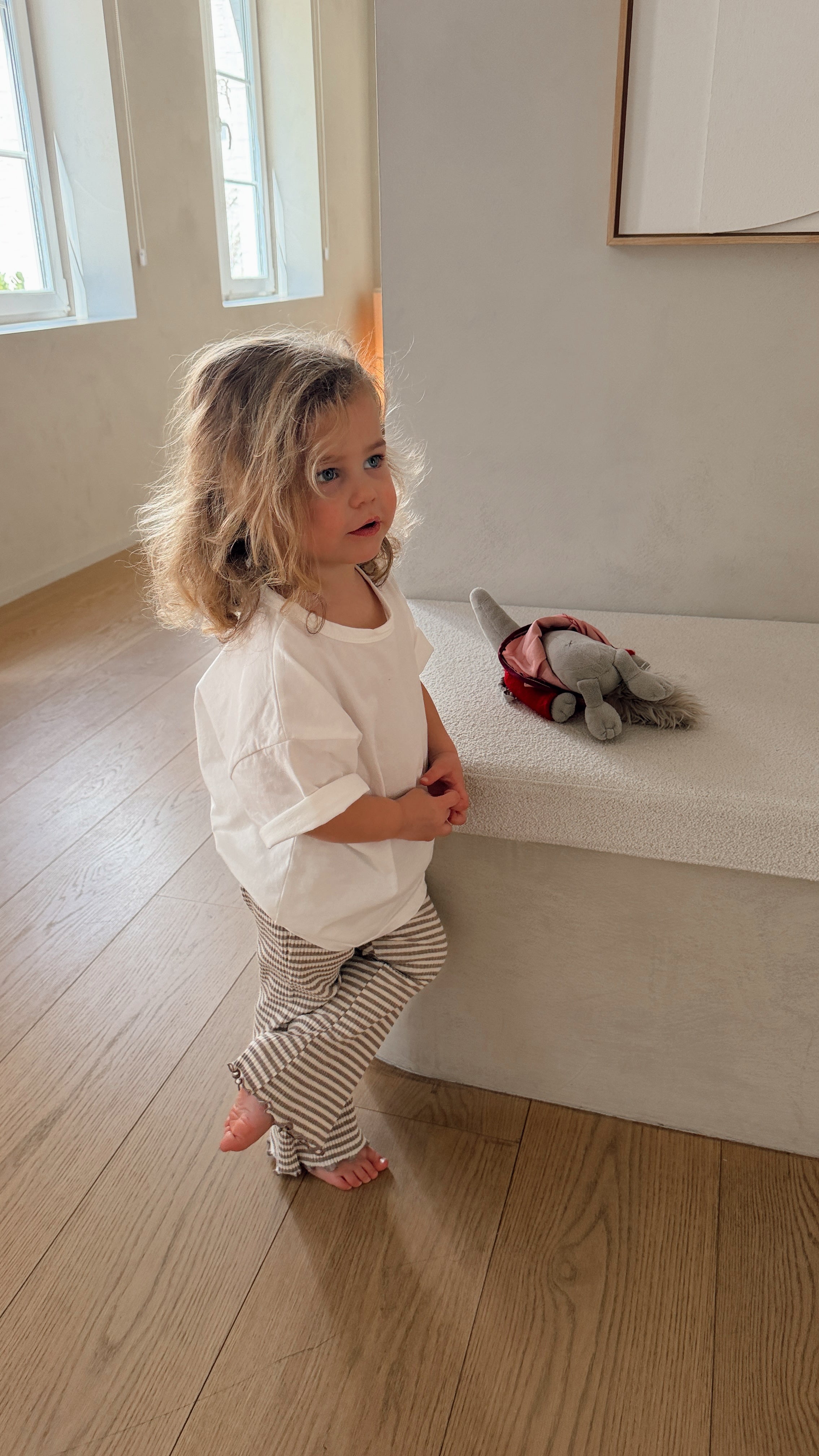 Legging June - beige et écru