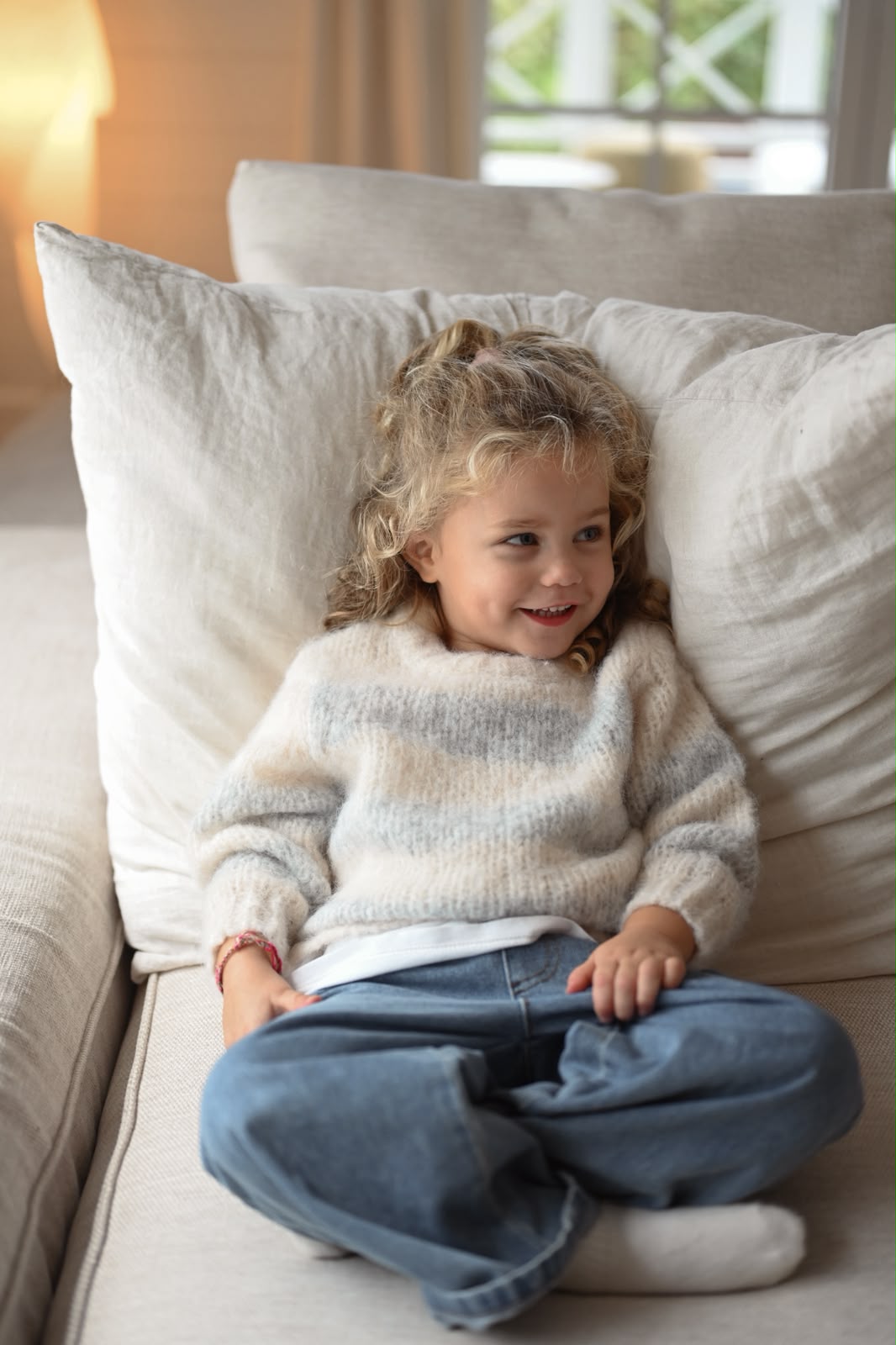 Basile sweater - ecru and grey