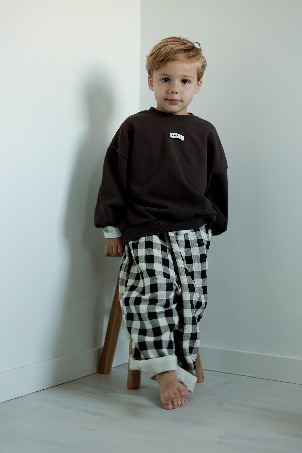 Pantalon Esmée - carreaux noir et blanc