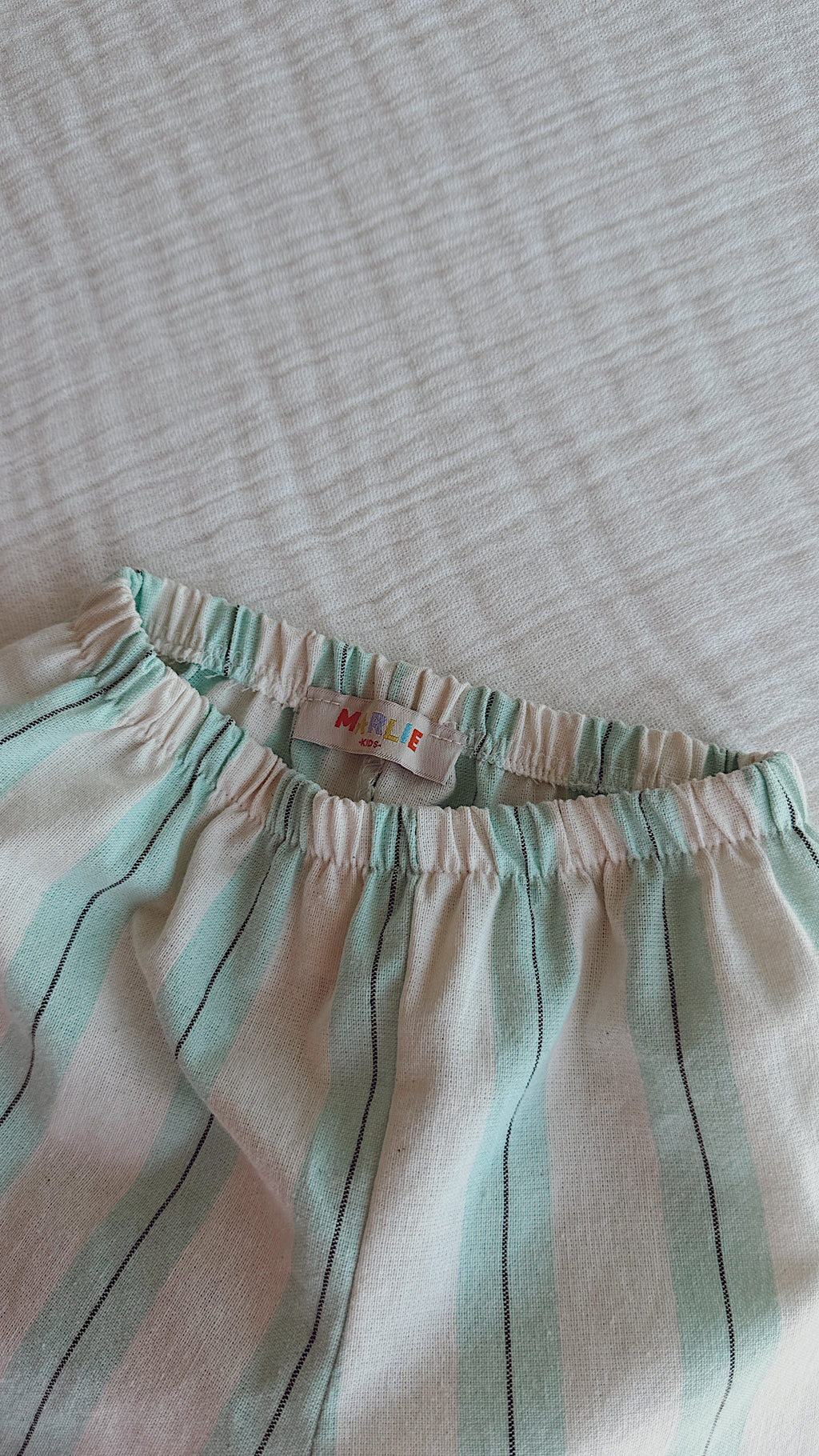 Pantalon Lino - vert à lignes