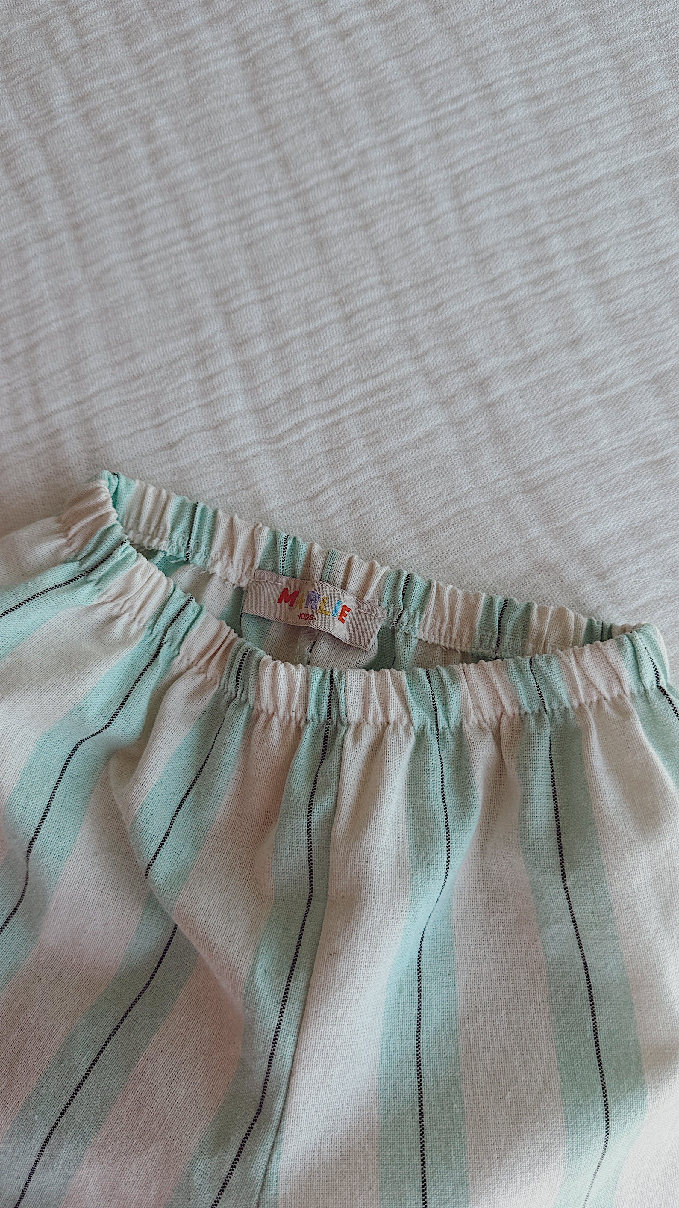 Pantalon Lino - vert à lignes