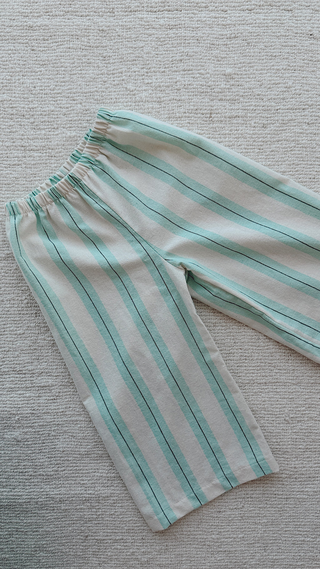 Pantalon Lino - vert à lignes