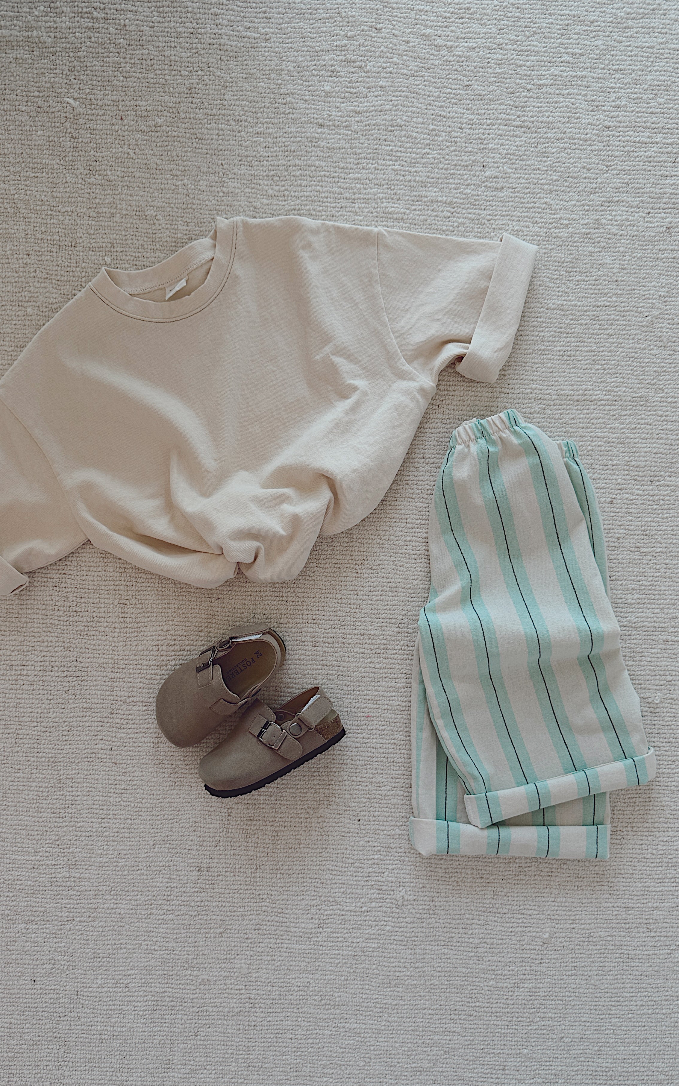Pantalon Lino - vert à lignes