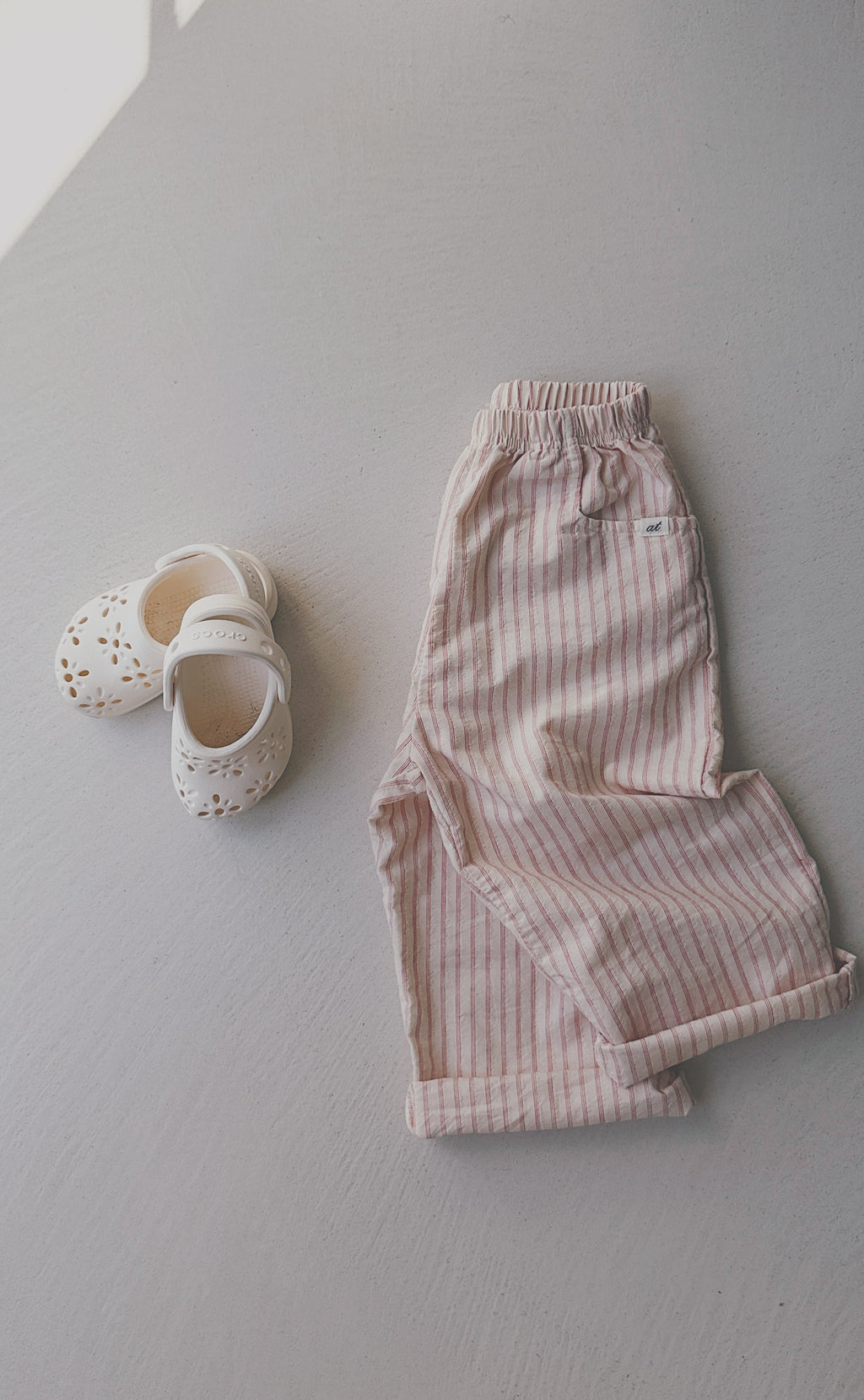 Pantalon Sienna - écru et rouge